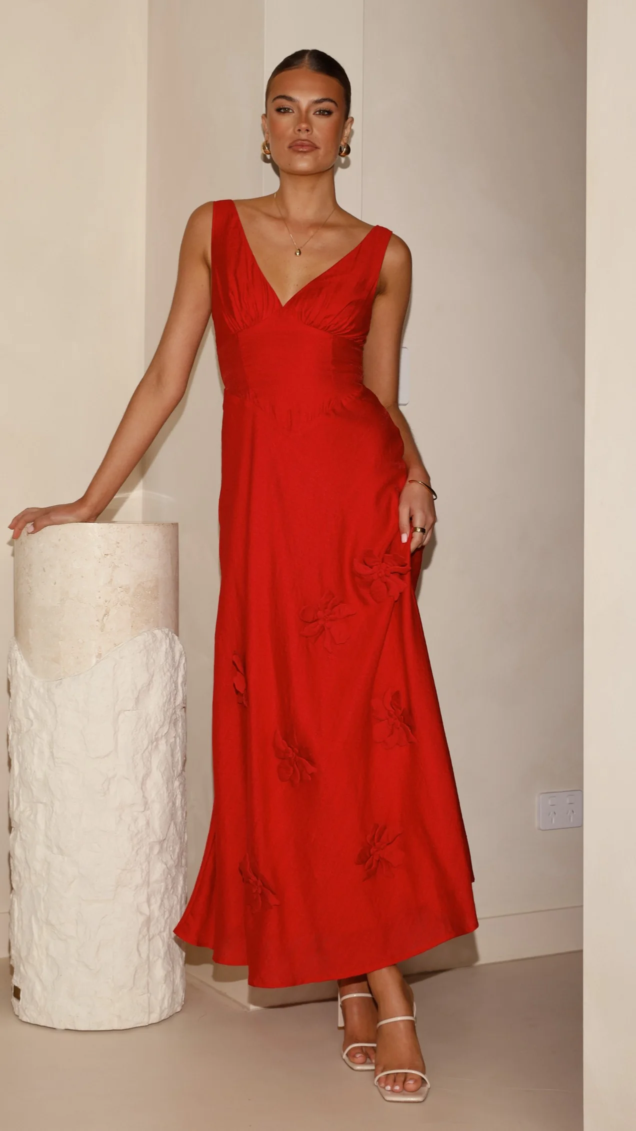 Lavara Maxi Dress - Red - luluinthesky
