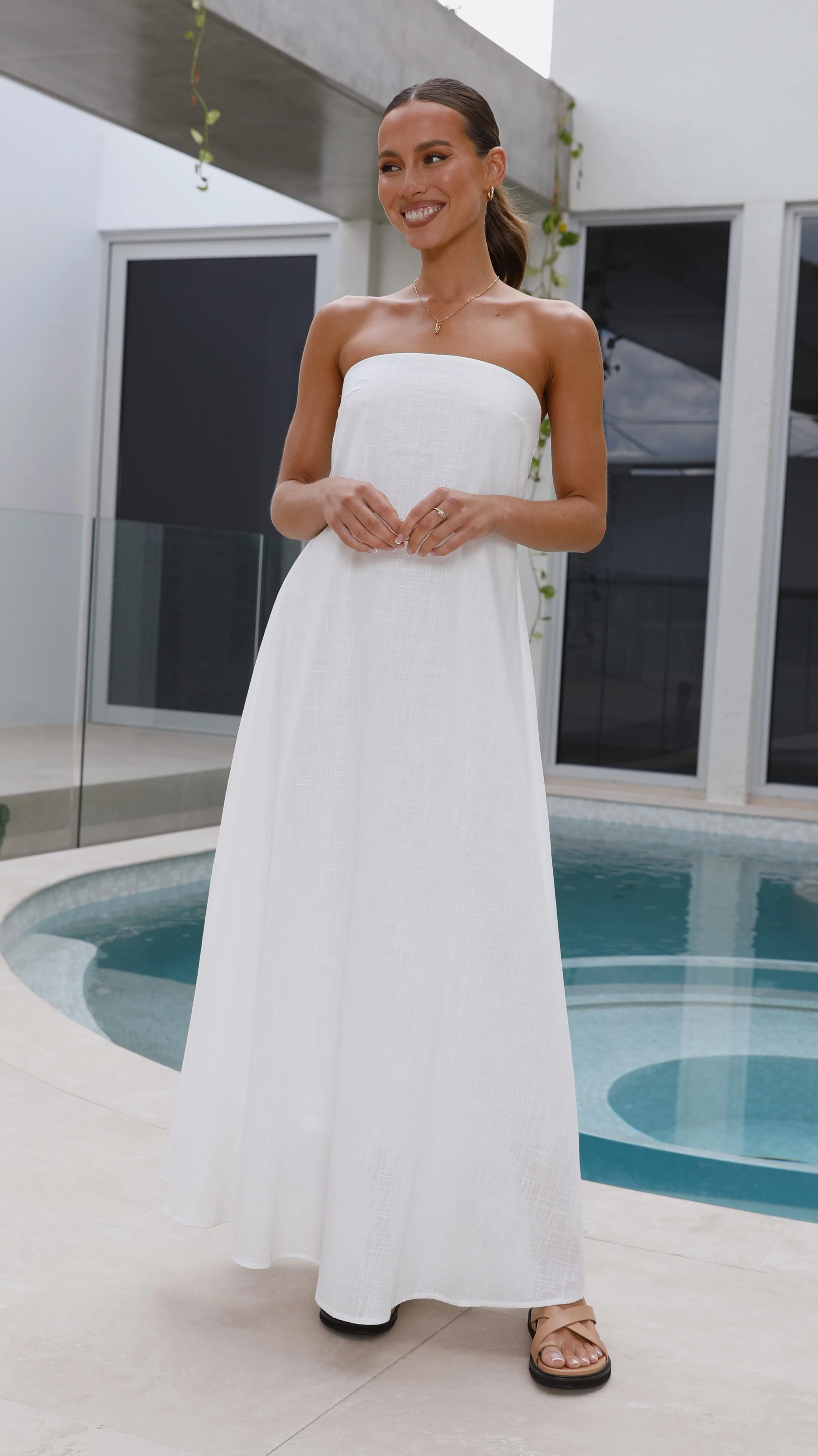 Connie Maxi Dress - White - luluinthesky