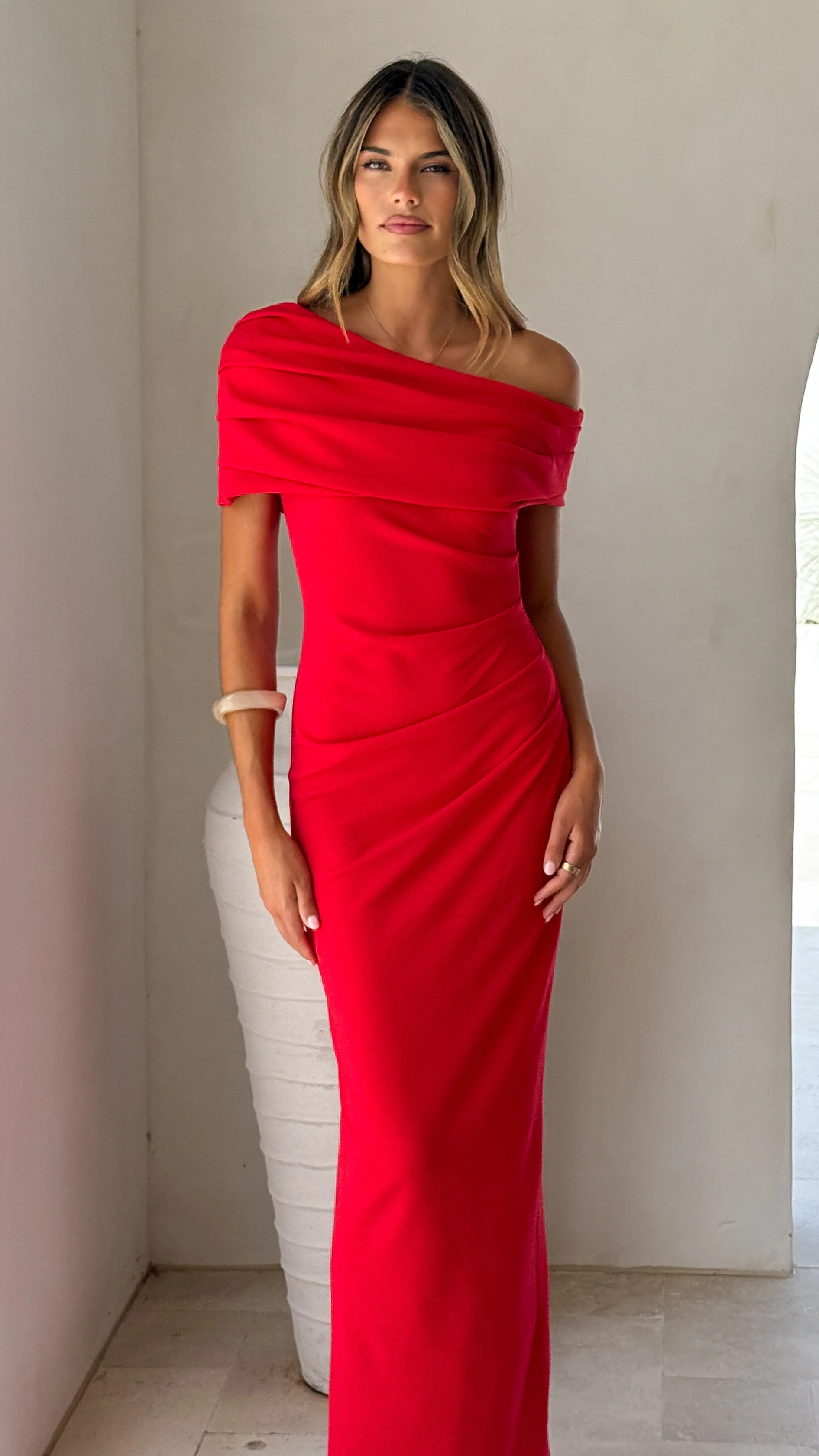 Telaia Maxi Dress - Red - luluinthesky