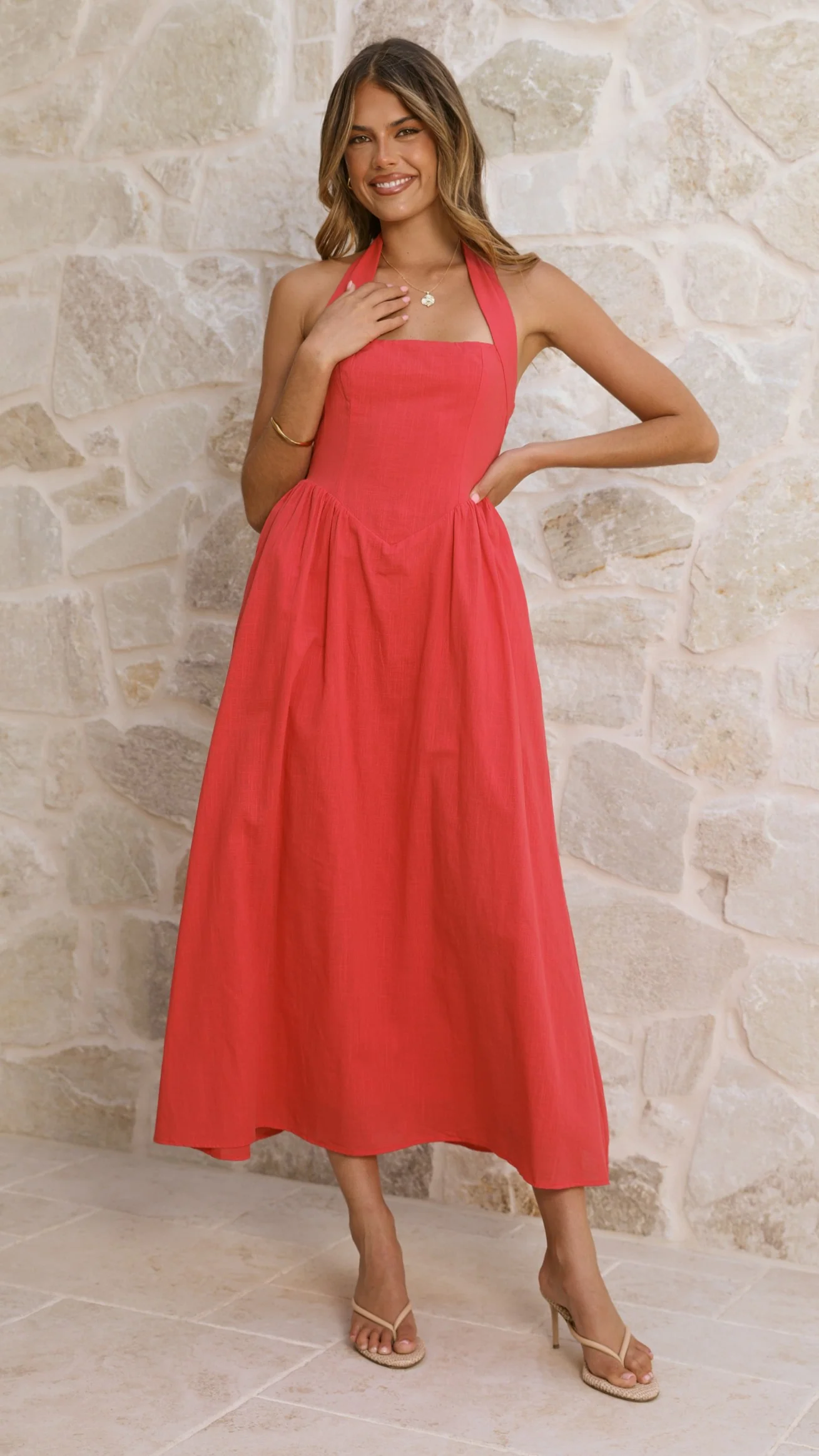 Caden Maxi Dress - Red - luluinthesky