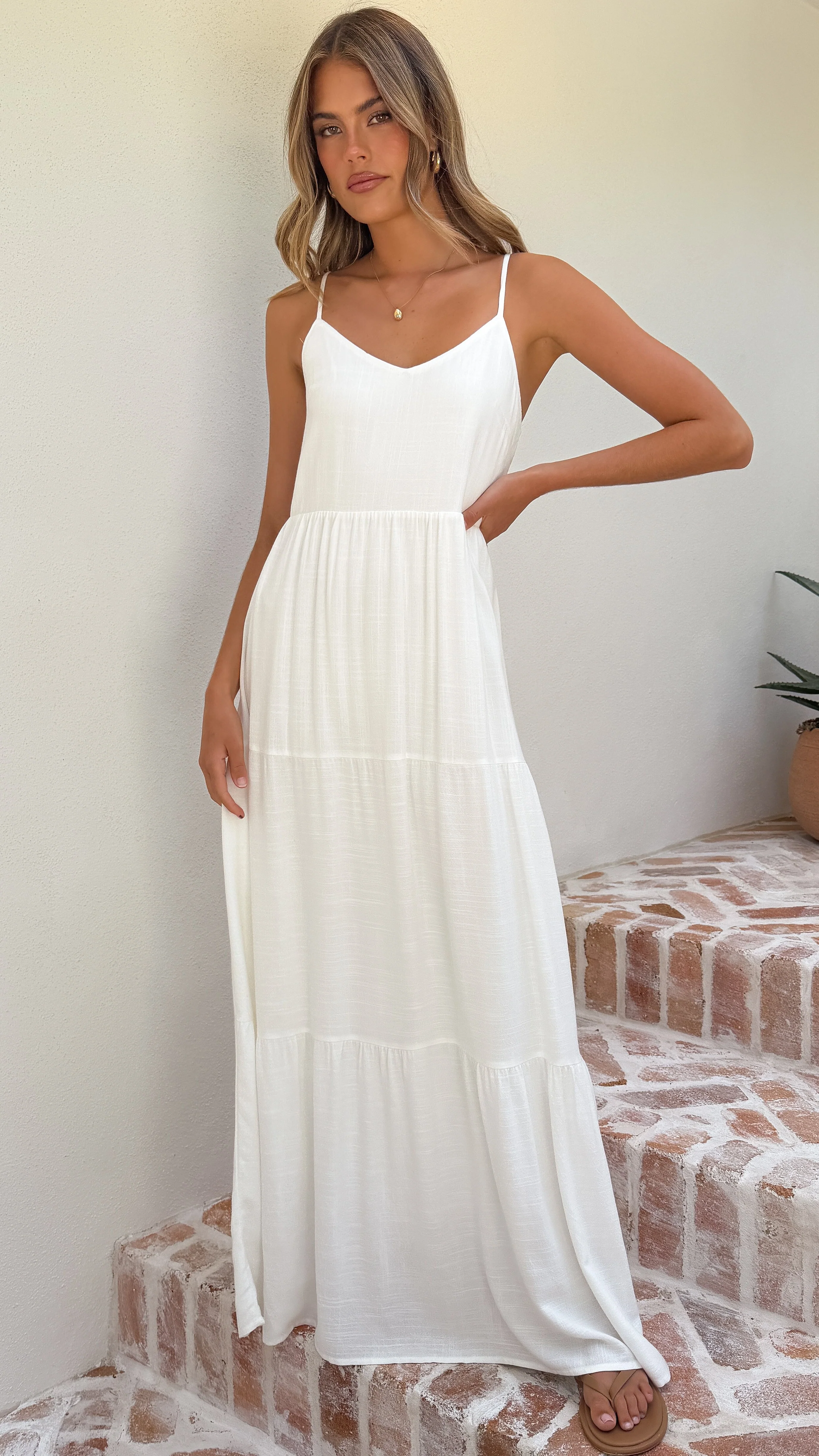 Shelley Maxi Dress - White - luluinthesky