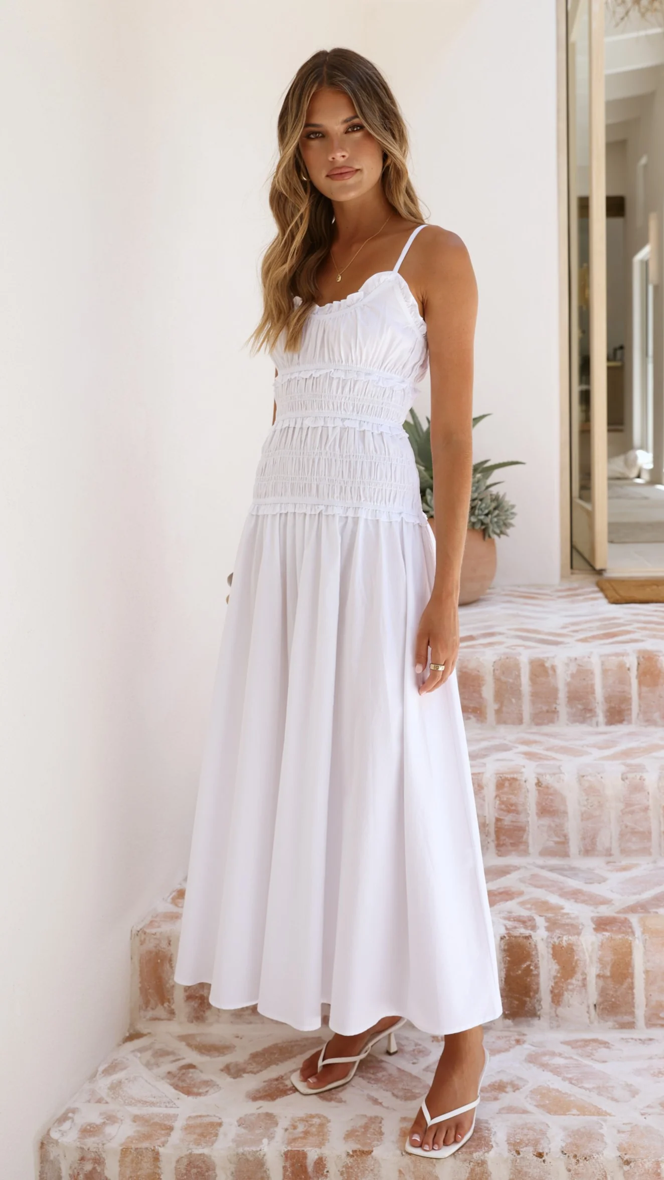 Vida Maxi Dress - White - luluinthesky