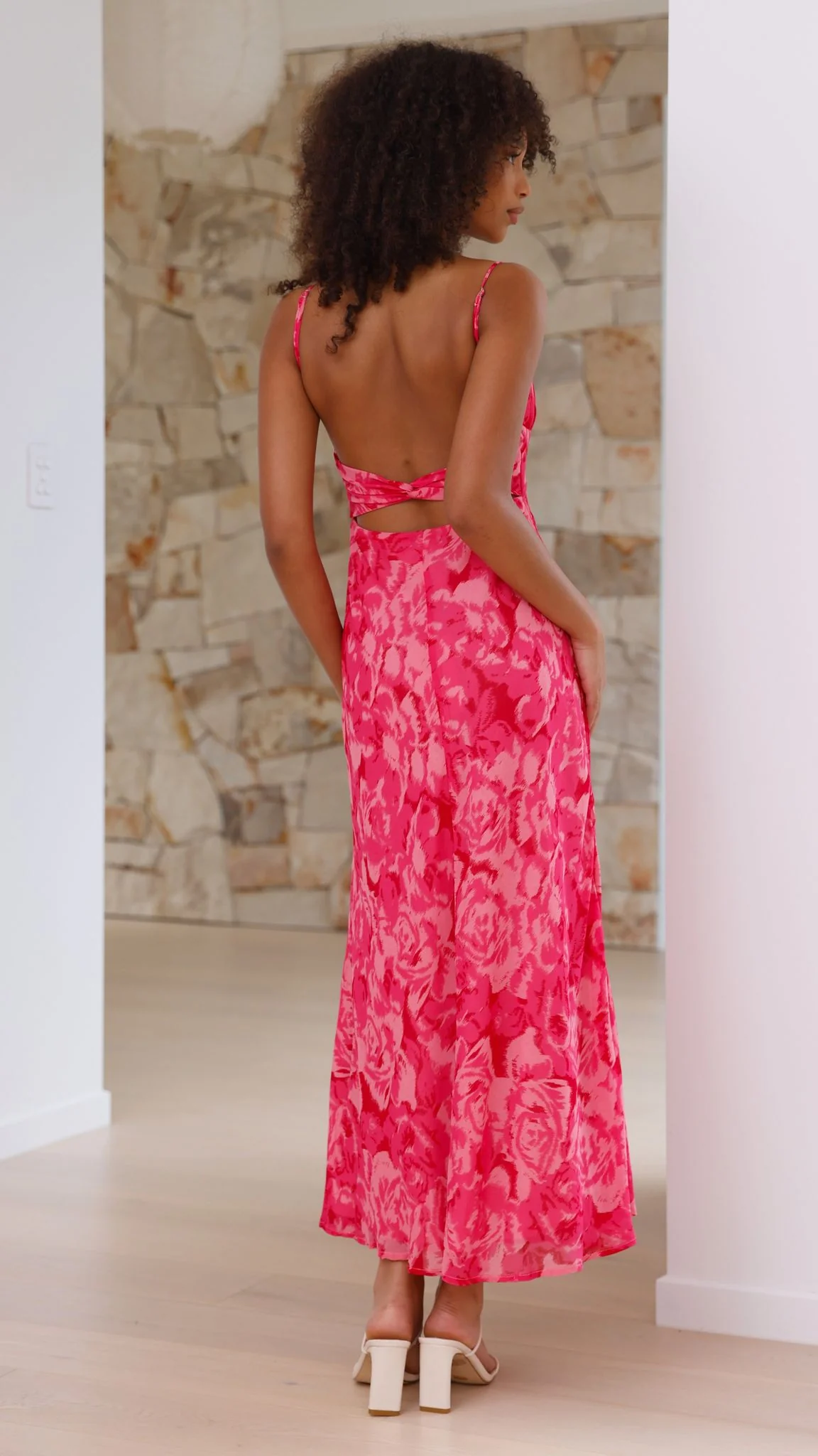 Margie Midi Dress - Pink Floral - luluinthesky