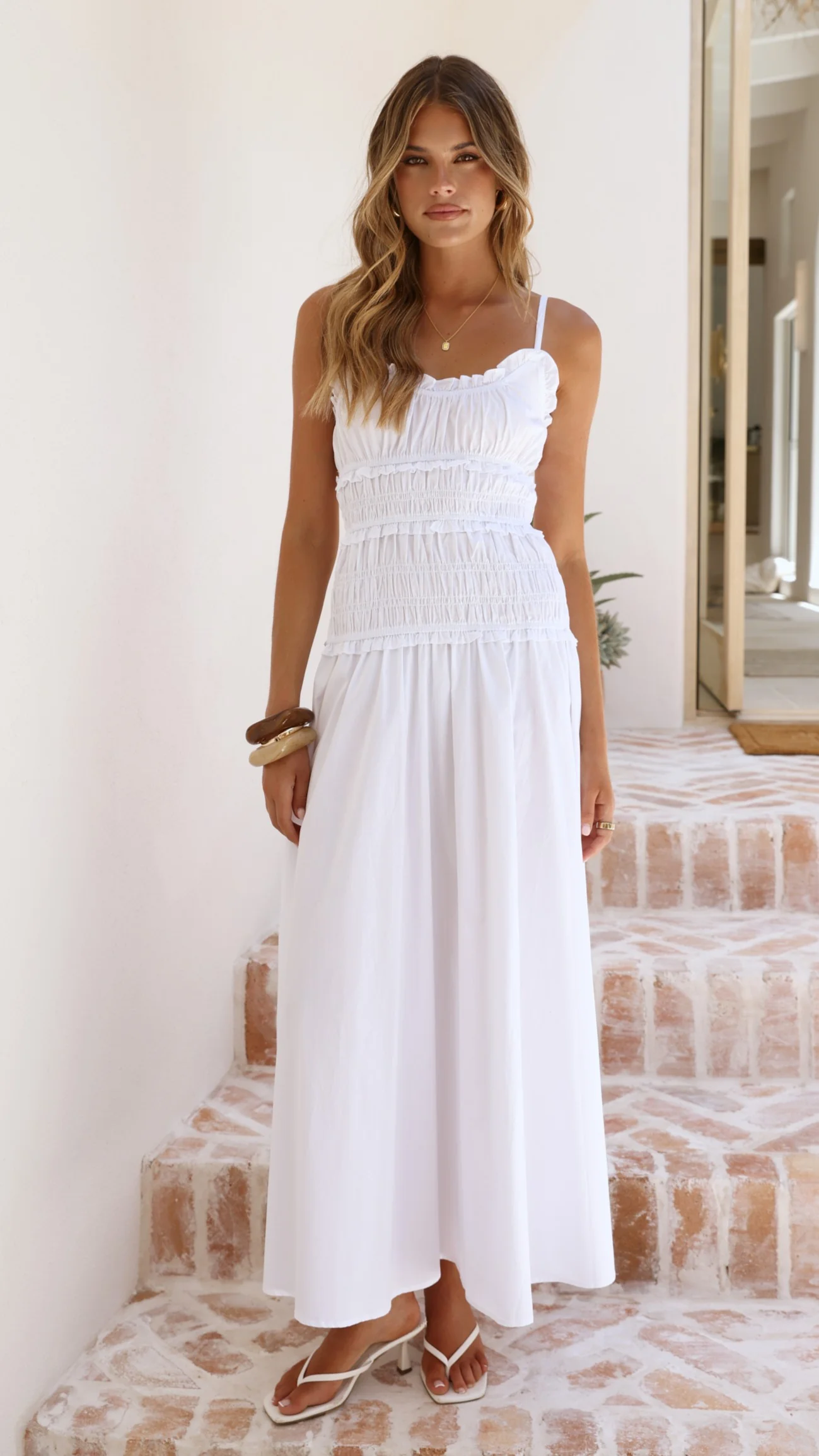 Vida Maxi Dress - White - luluinthesky