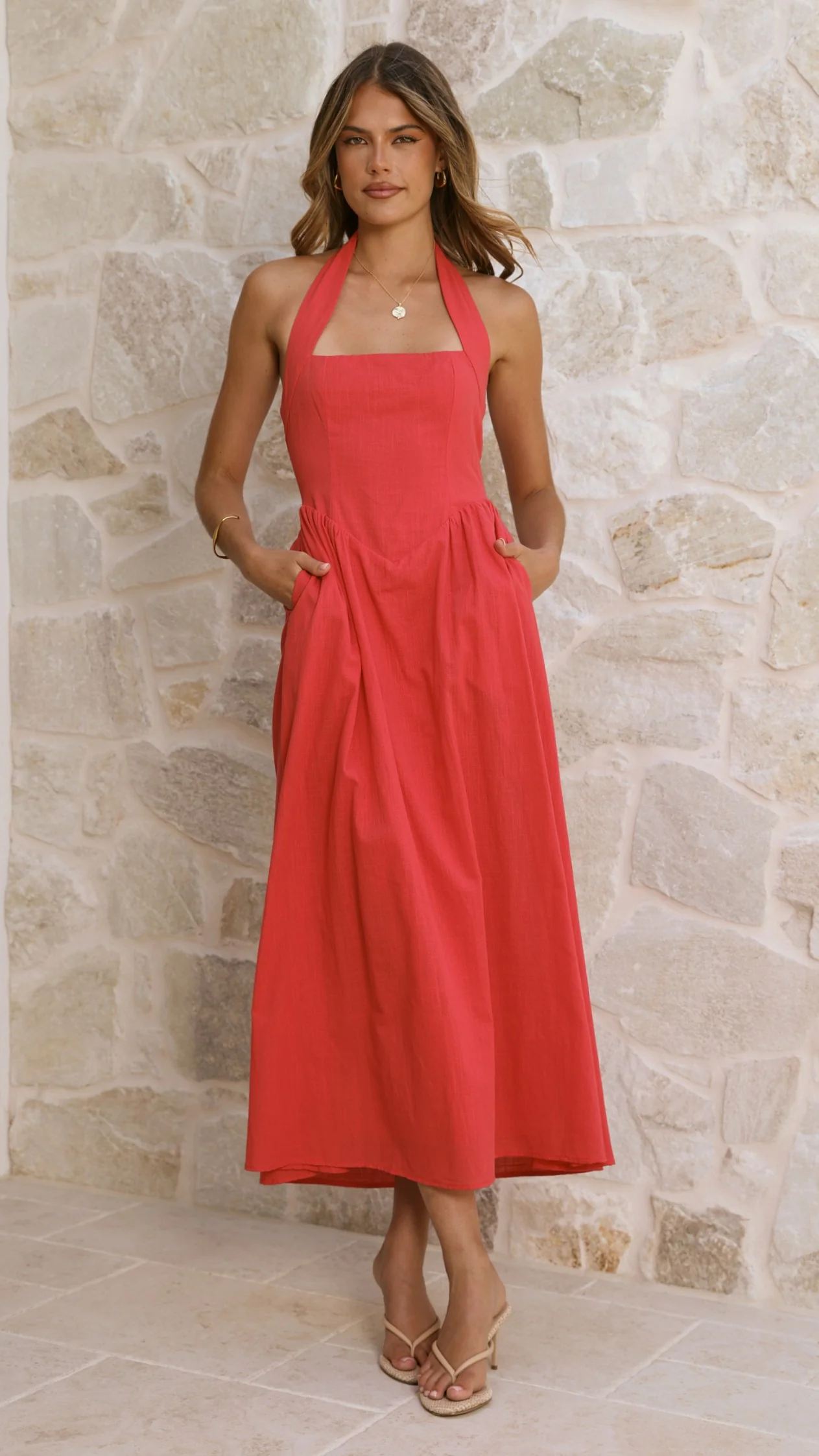 Caden Maxi Dress - Red - luluinthesky