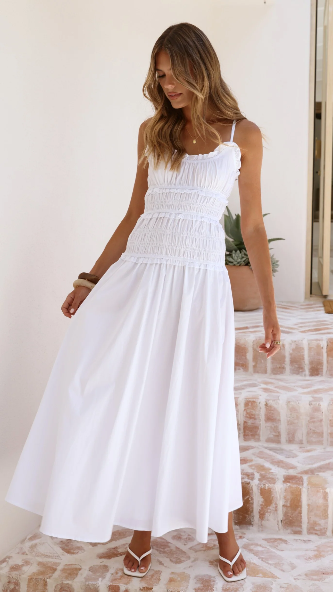 Vida Maxi Dress - White - luluinthesky