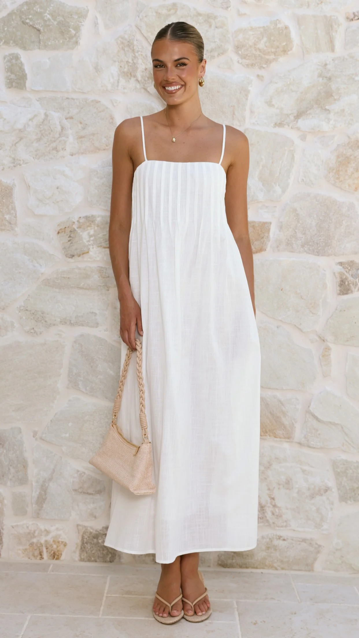 Stayla Maxi Dress - White - luluinthesky