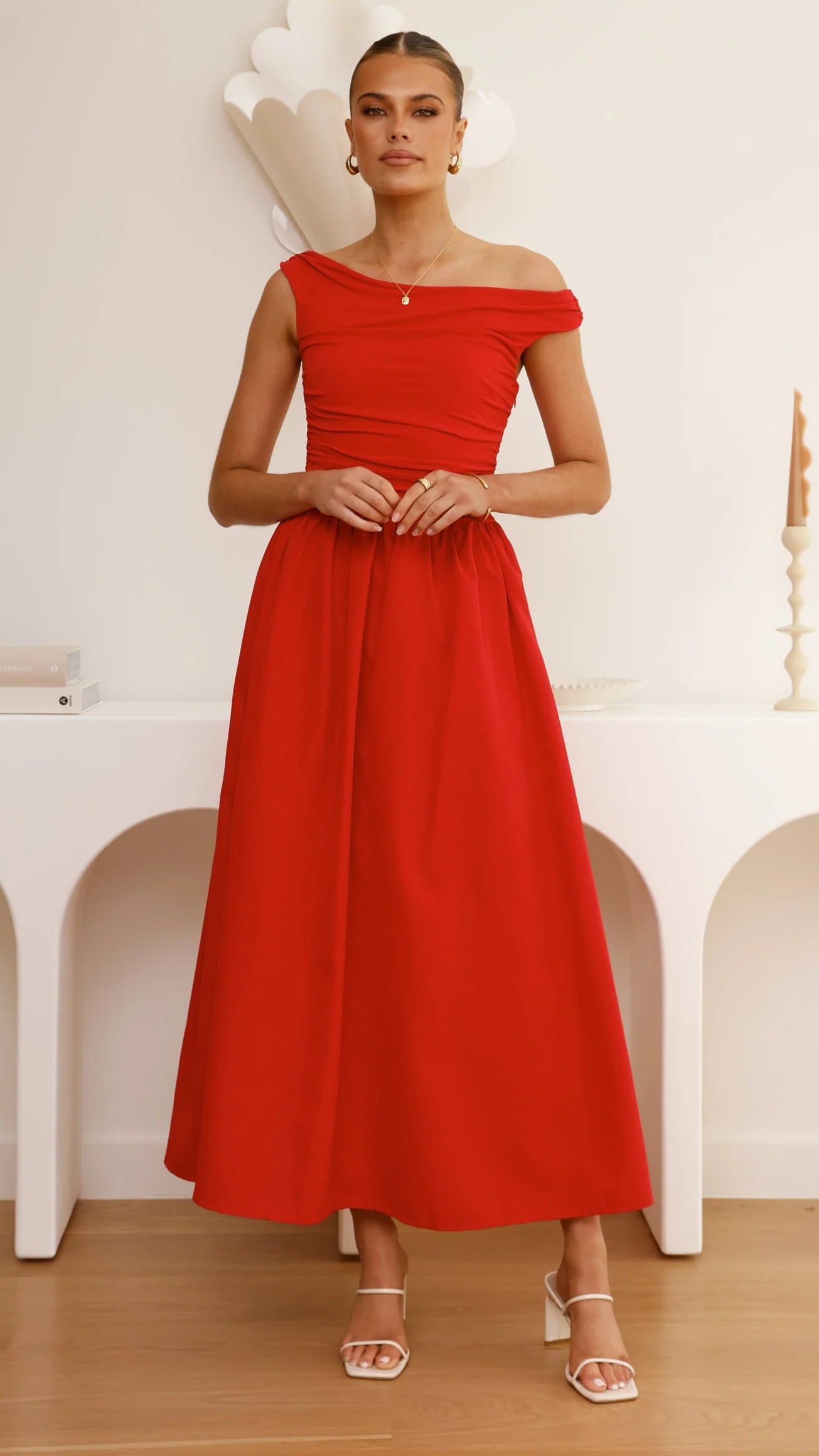 Immy Midi Dress - Red - luluinthesky