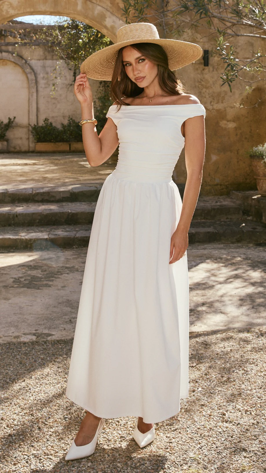 Immy Midi Dress - White - luluinthesky