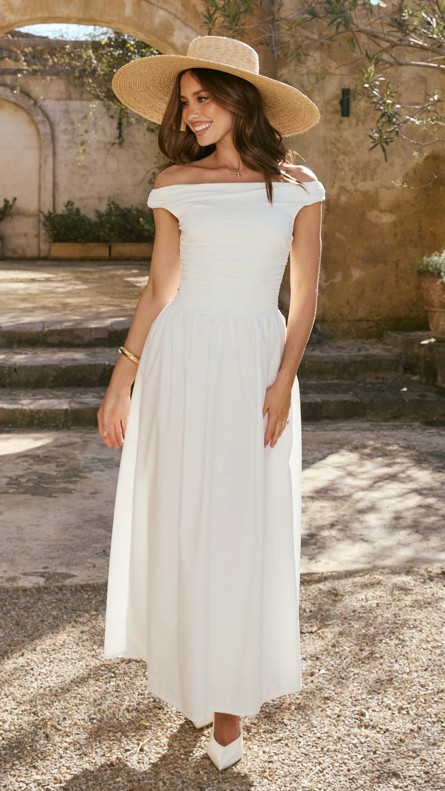 Immy Midi Dress - White - luluinthesky