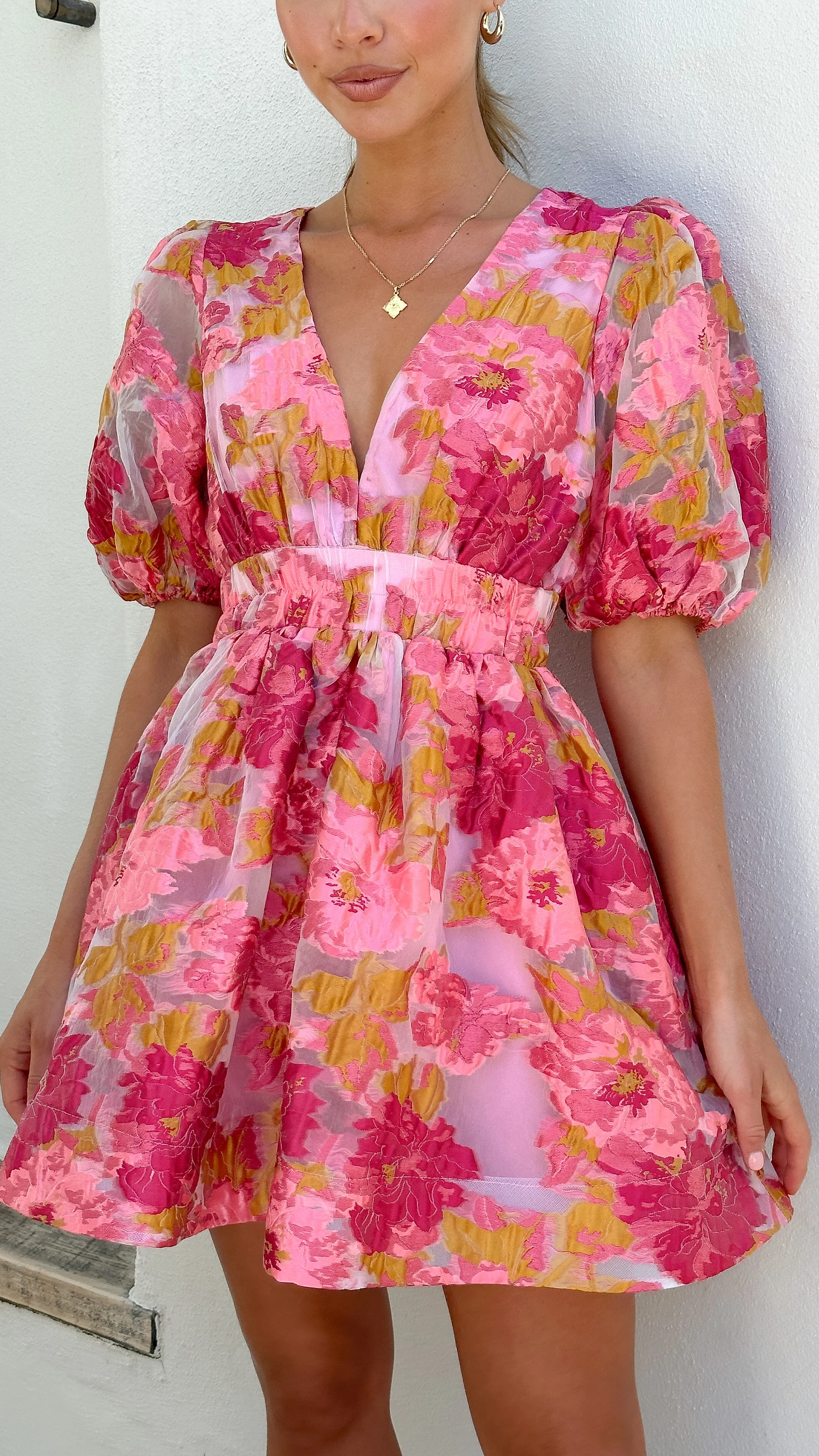 Abel Mini Dress - Pink - luluinthesky