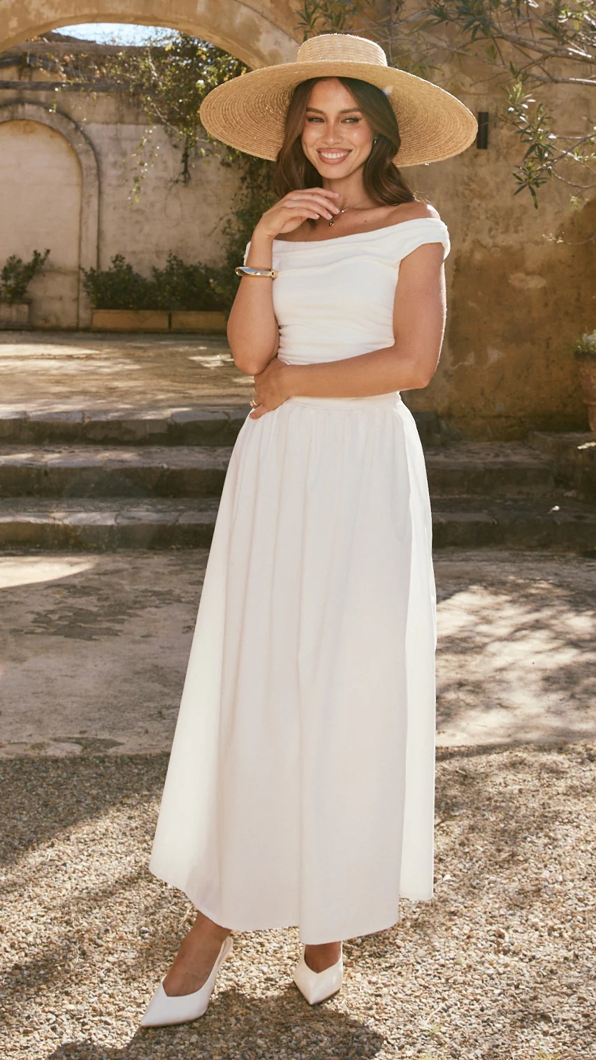 Immy Midi Dress - White - luluinthesky