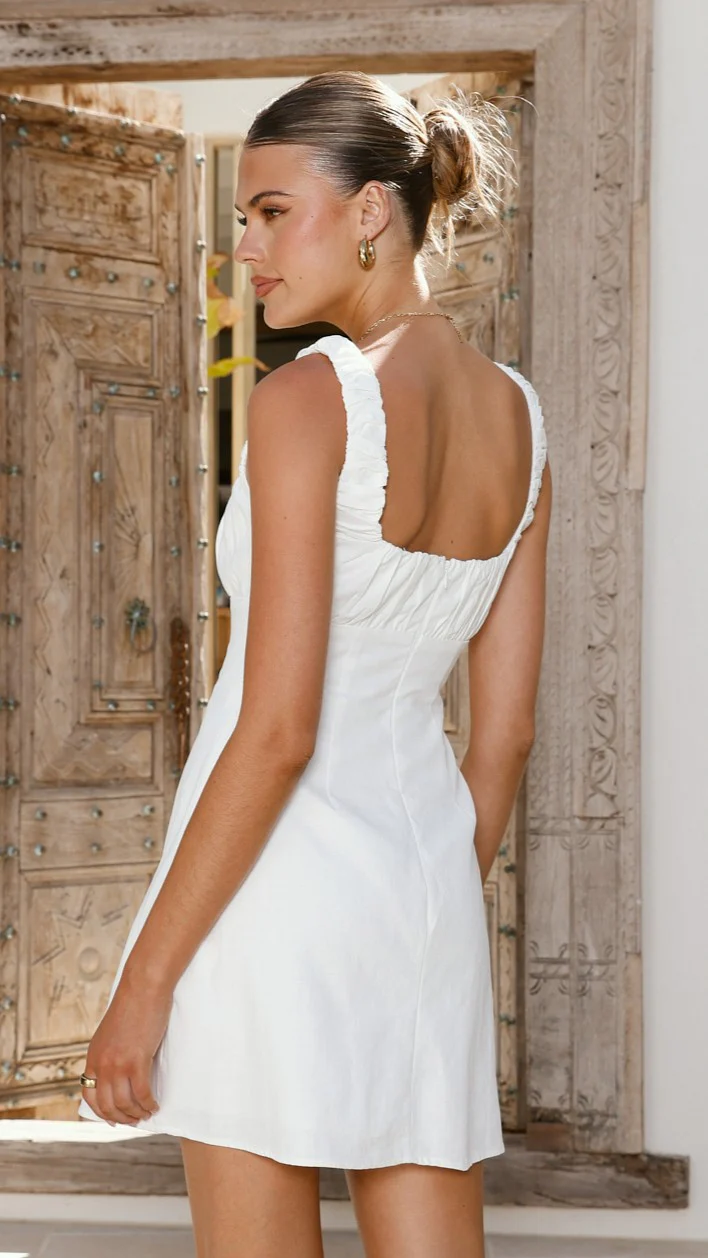 Adley Mini Dress - White - luluinthesky