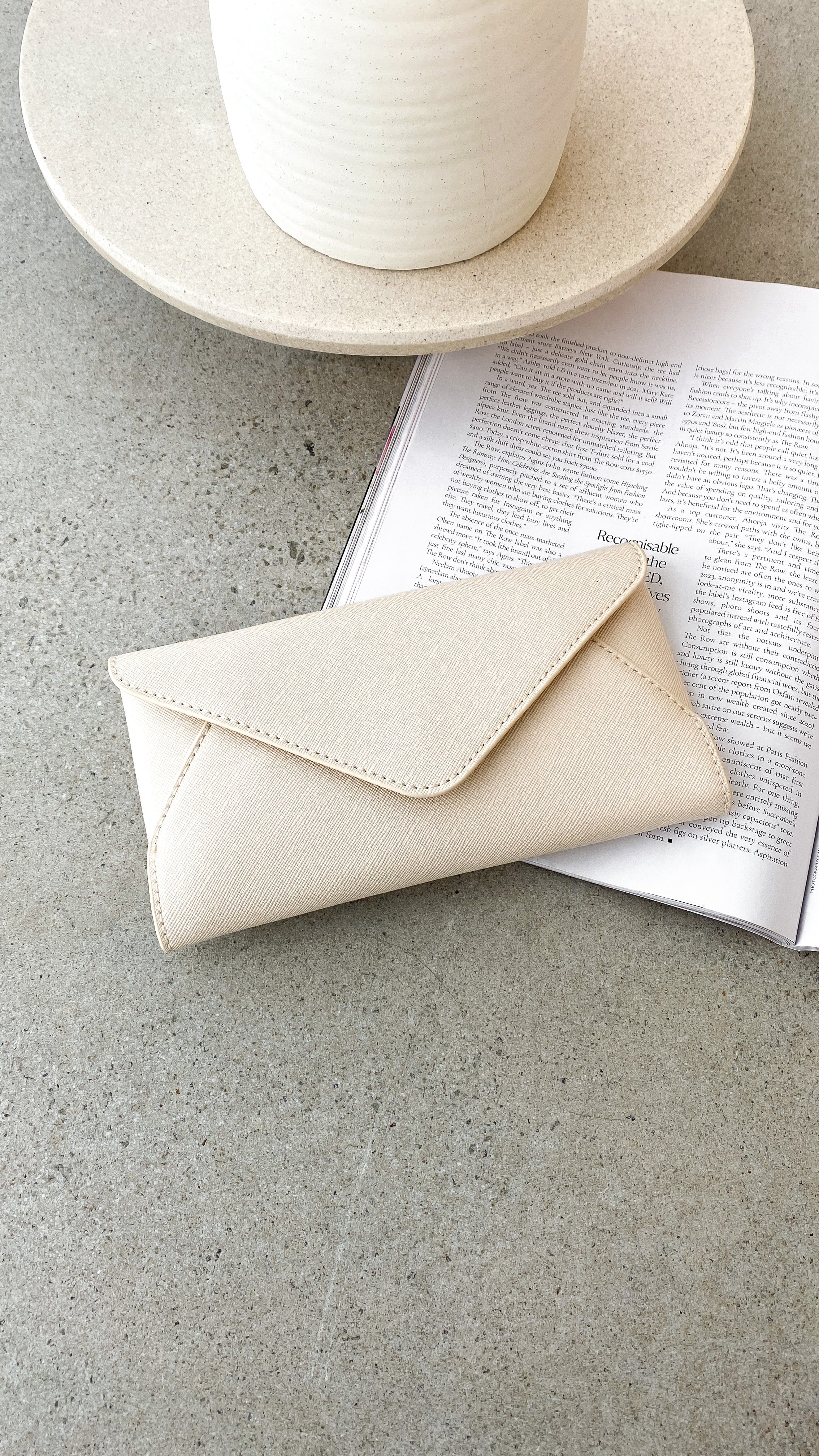 Carmen Envelope Cross Body Bag - Cream - luluinthesky