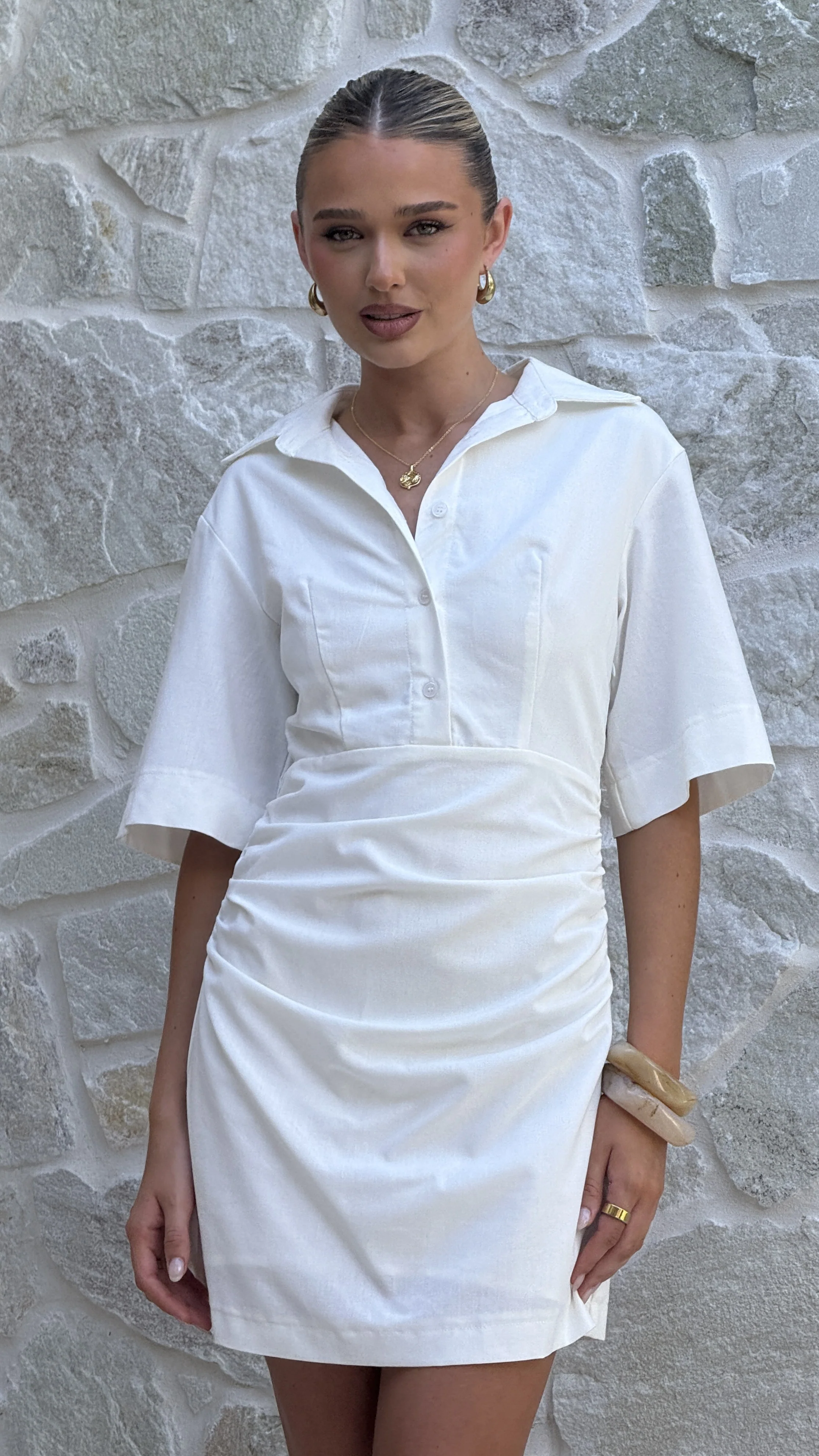 Sydney Mini Dress - White - luluinthesky