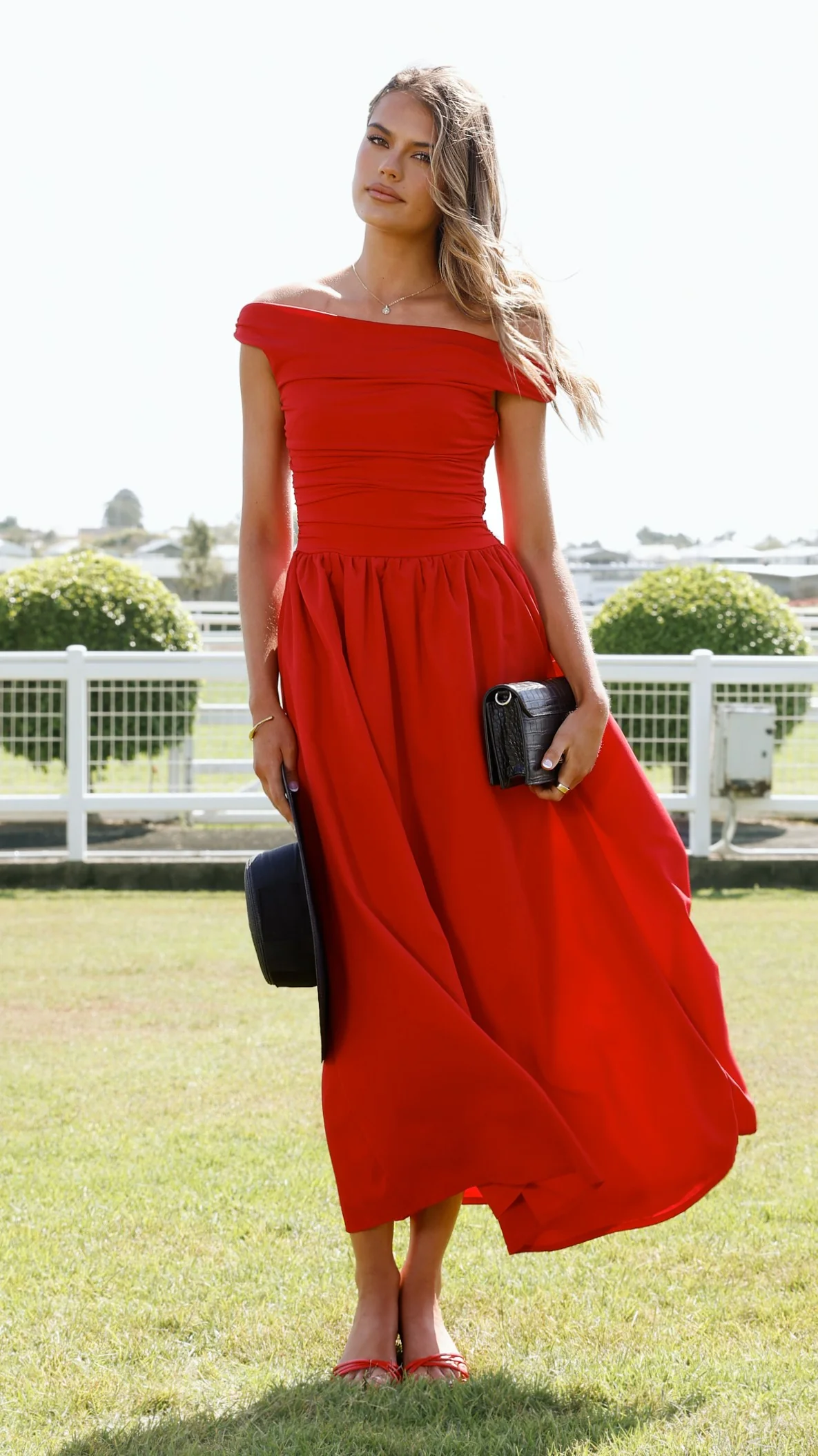 Immy Midi Dress - Red - luluinthesky