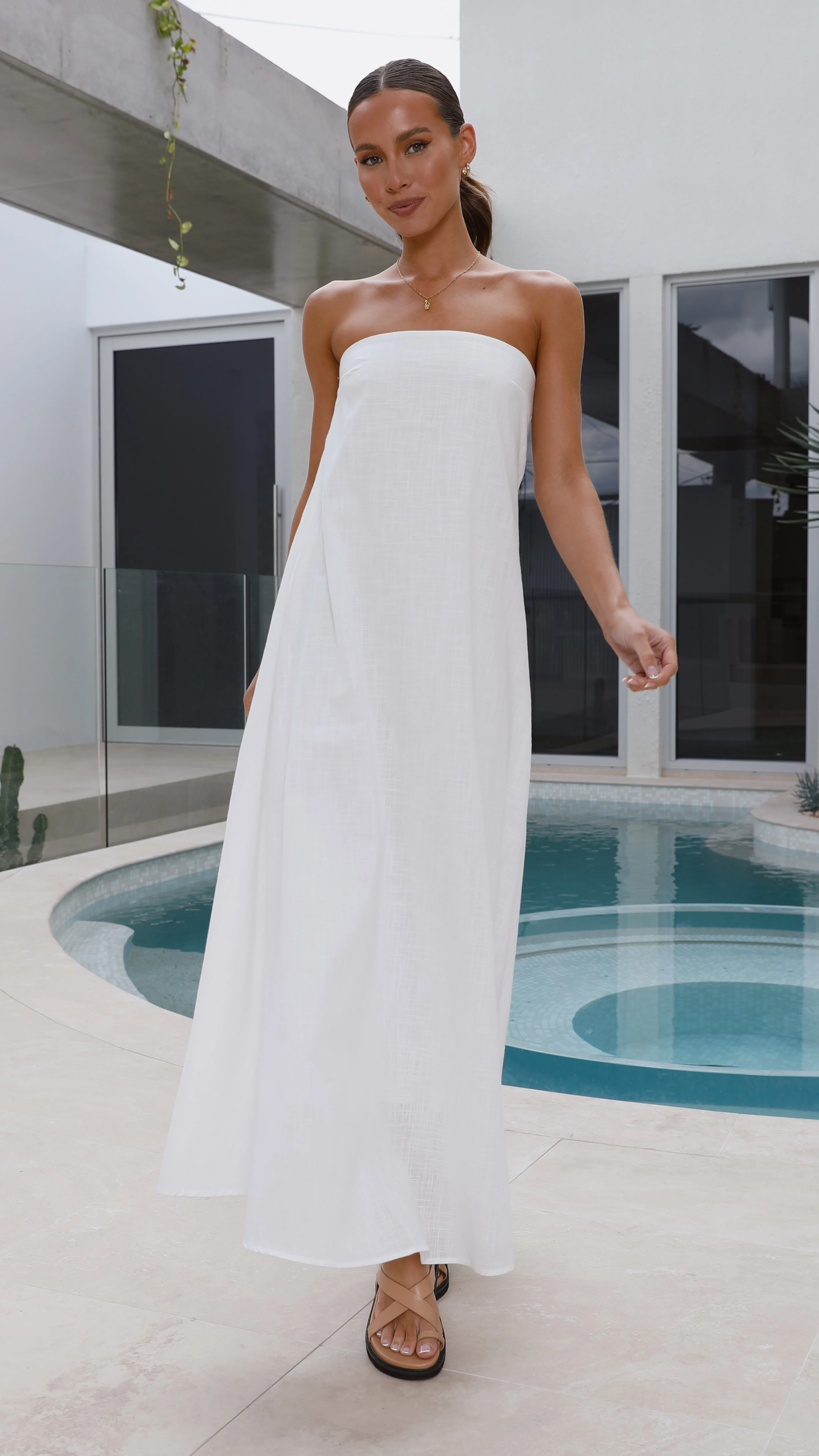 Connie Maxi Dress - White - luluinthesky