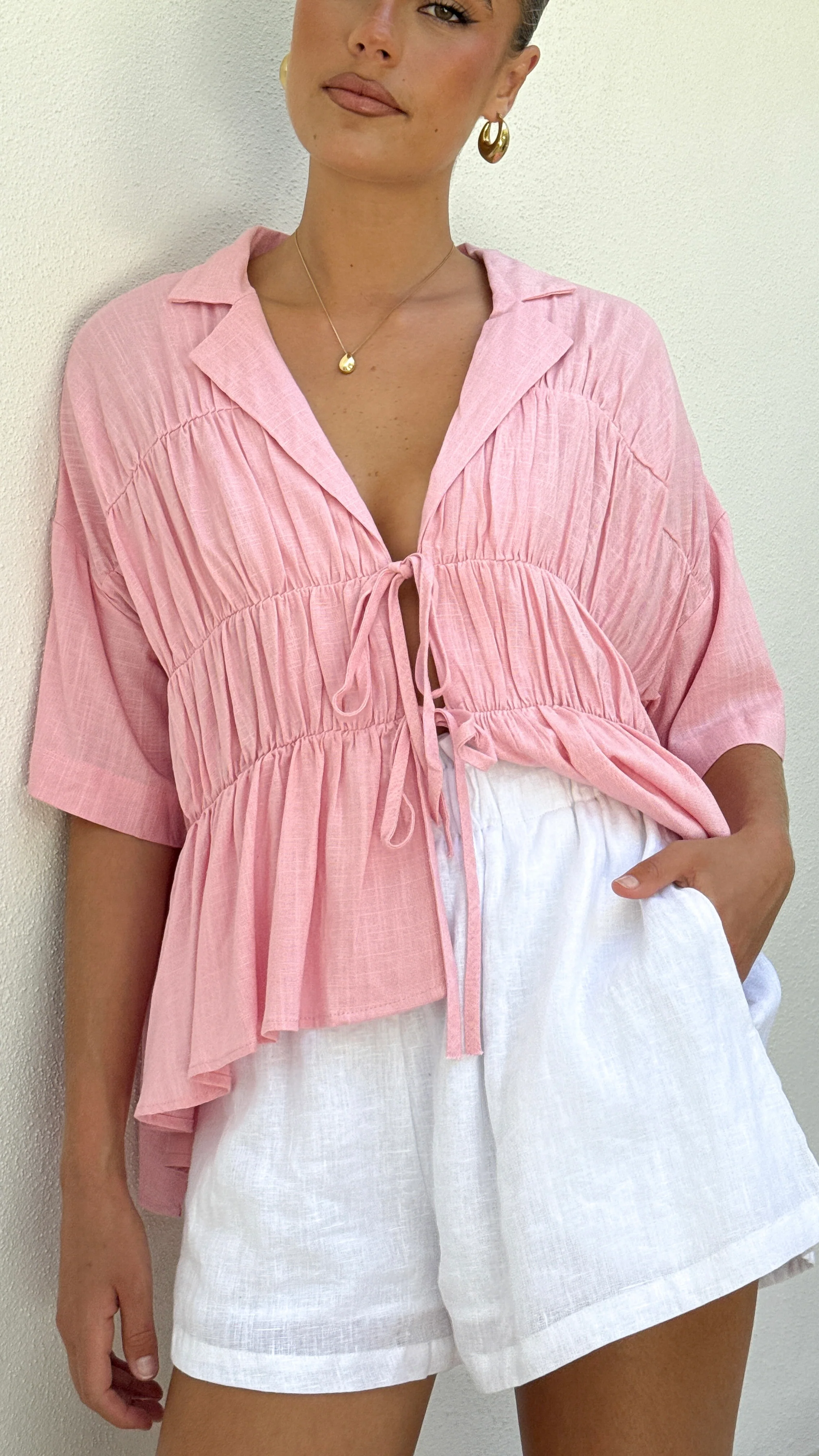 Kailey Top - Pink - luluinthesky