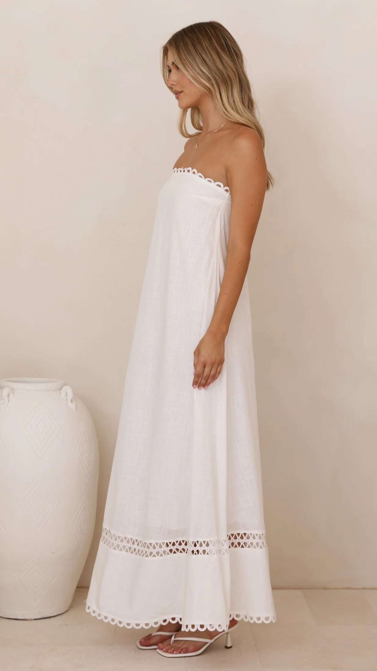 Sandra Maxi Dress - White - luluinthesky