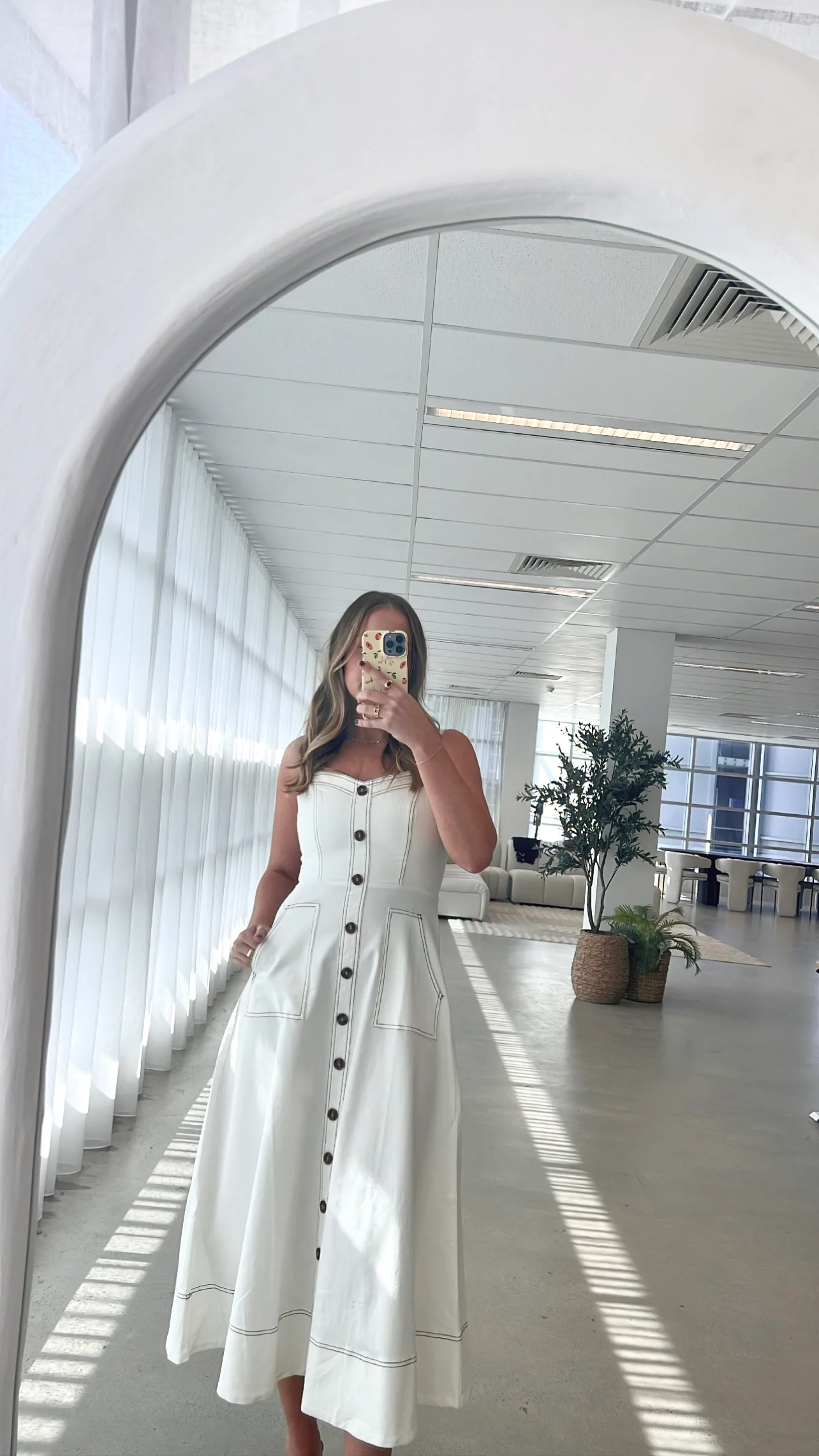 Indigo Midi Dress - White Denim - luluinthesky