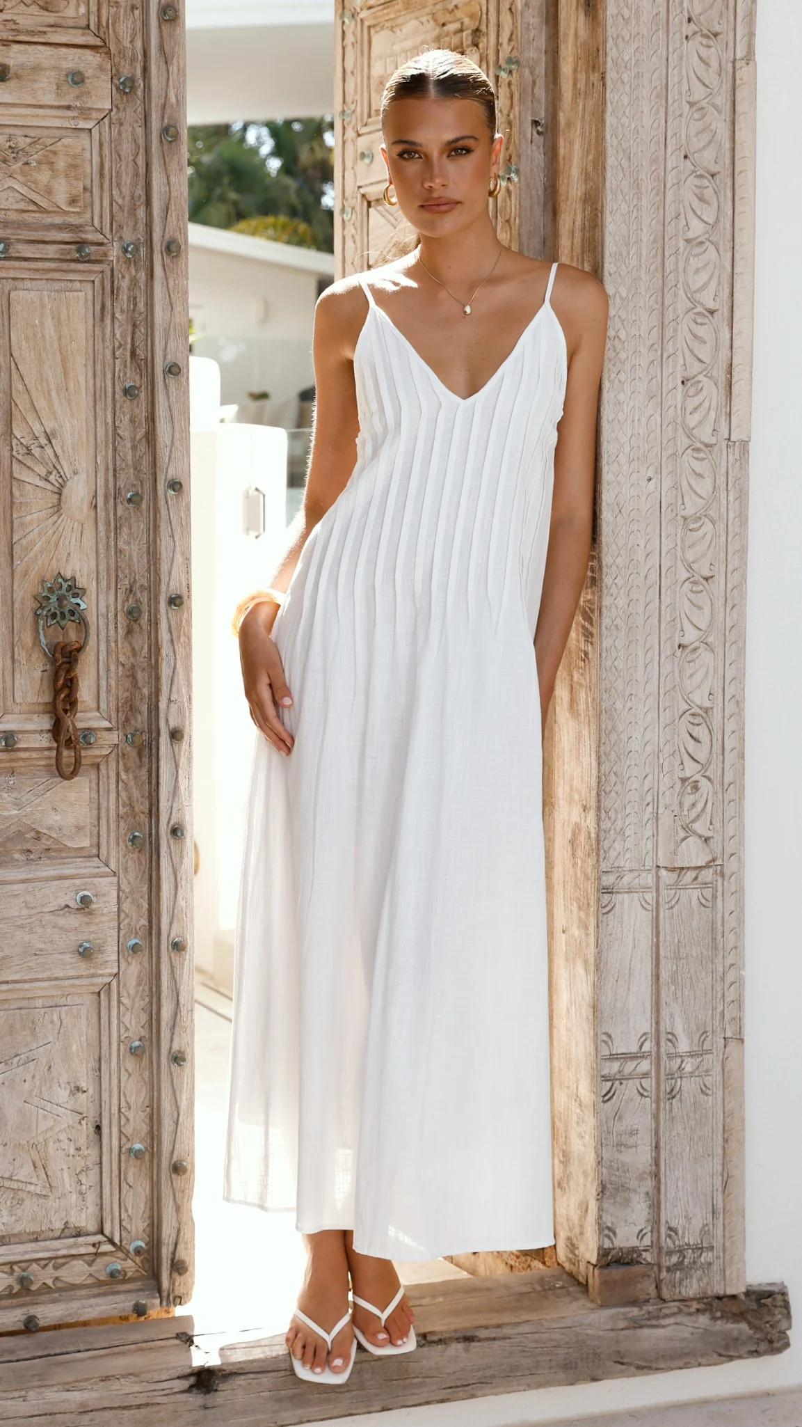 Aspen Maxi Dress - White - luluinthesky