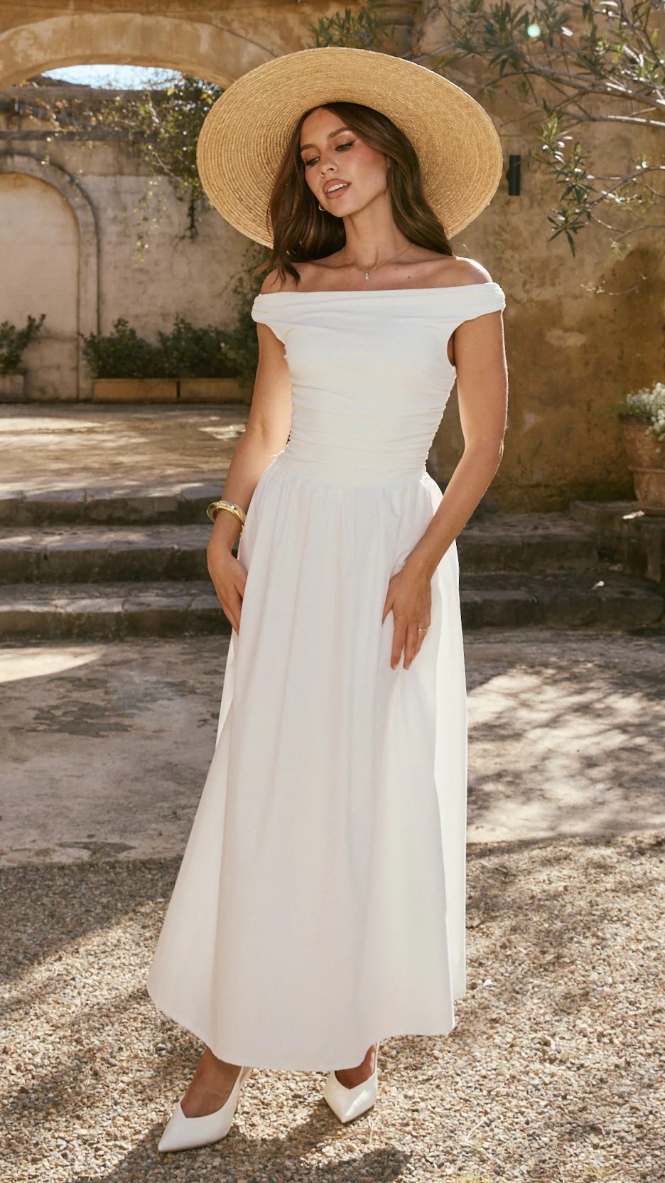 Immy Midi Dress - White - luluinthesky