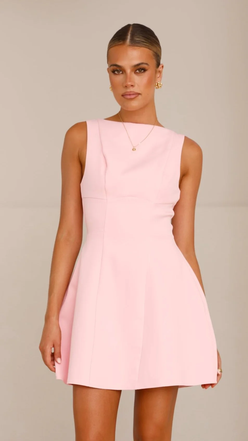 Rafiki Mini Dress - Baby Pink - luluinthesky