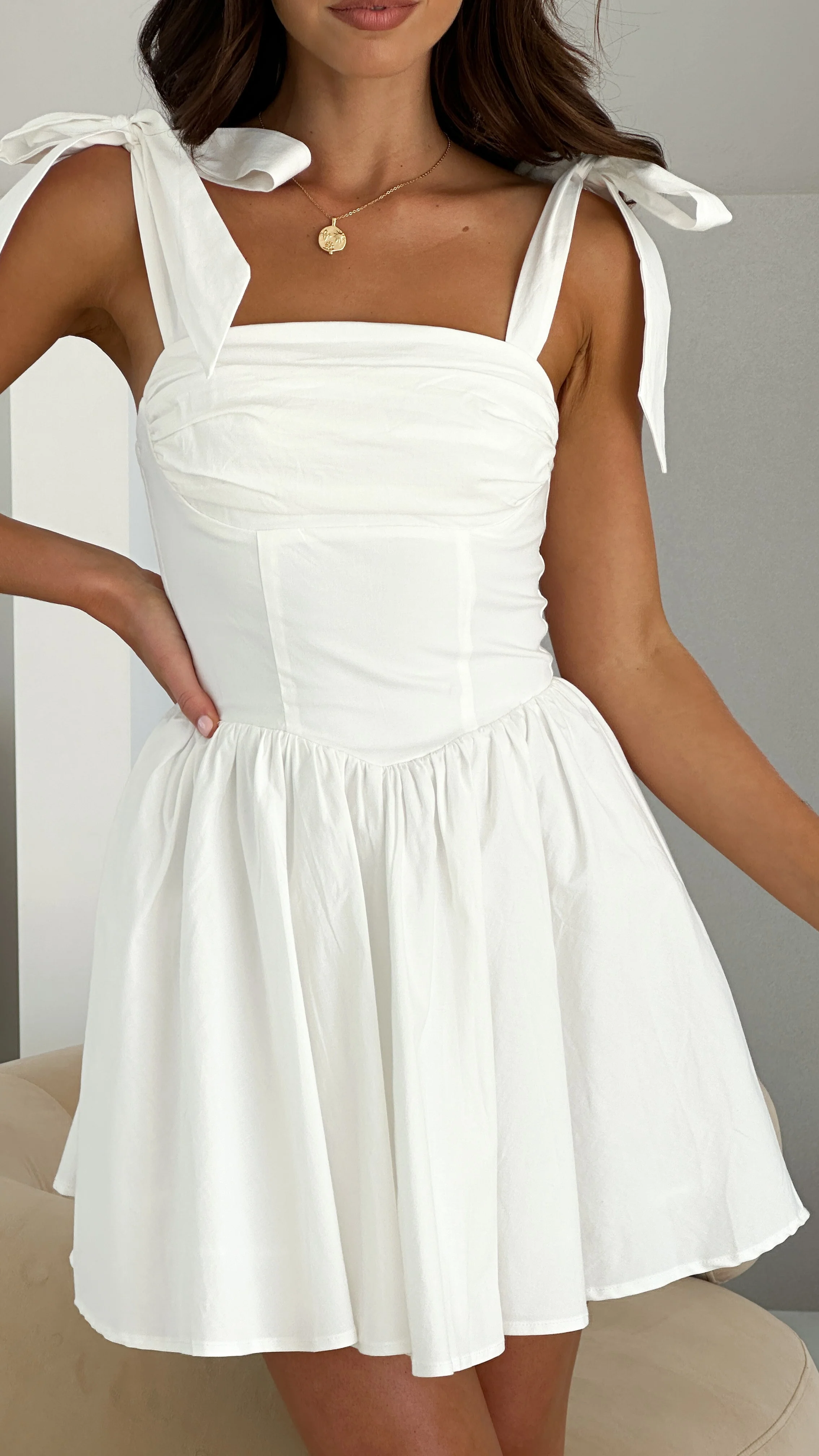 Haisley Mini Dress - White - luluinthesky