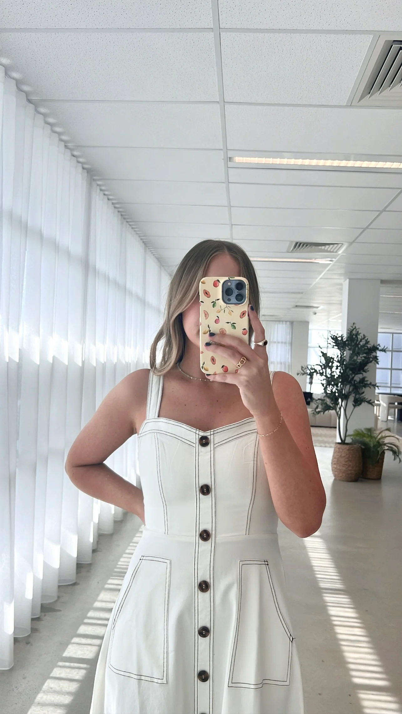 Indigo Midi Dress - White Denim - luluinthesky