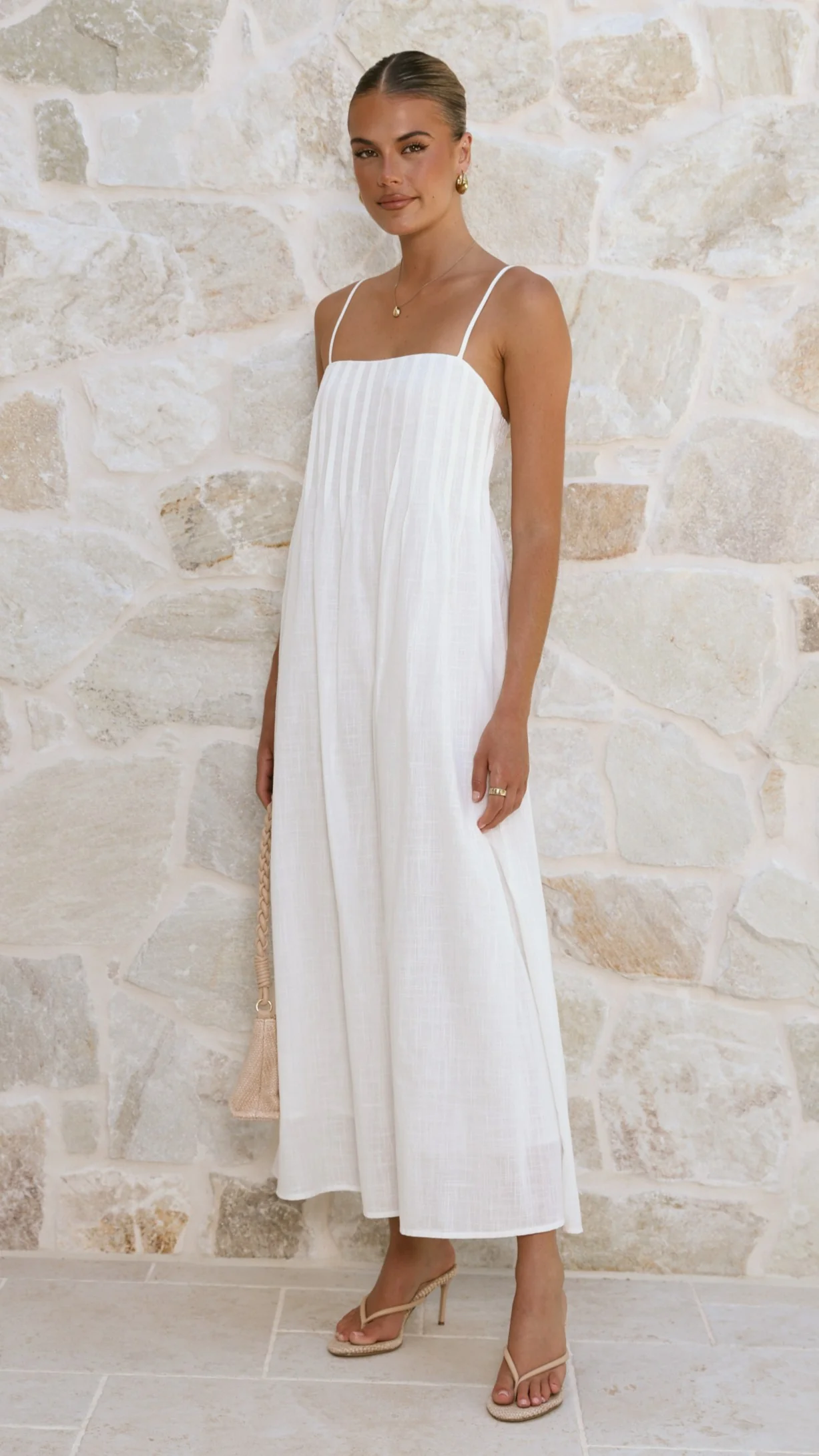 Stayla Maxi Dress - White - luluinthesky