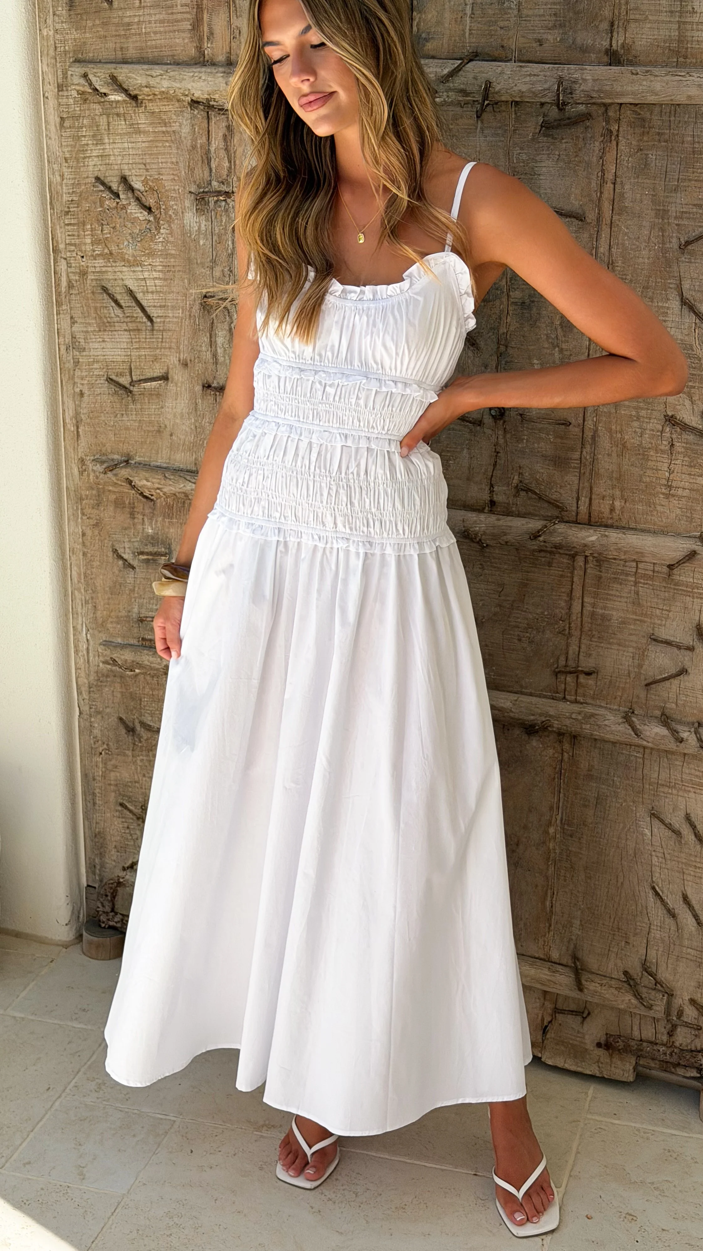 Vida Maxi Dress - White - luluinthesky