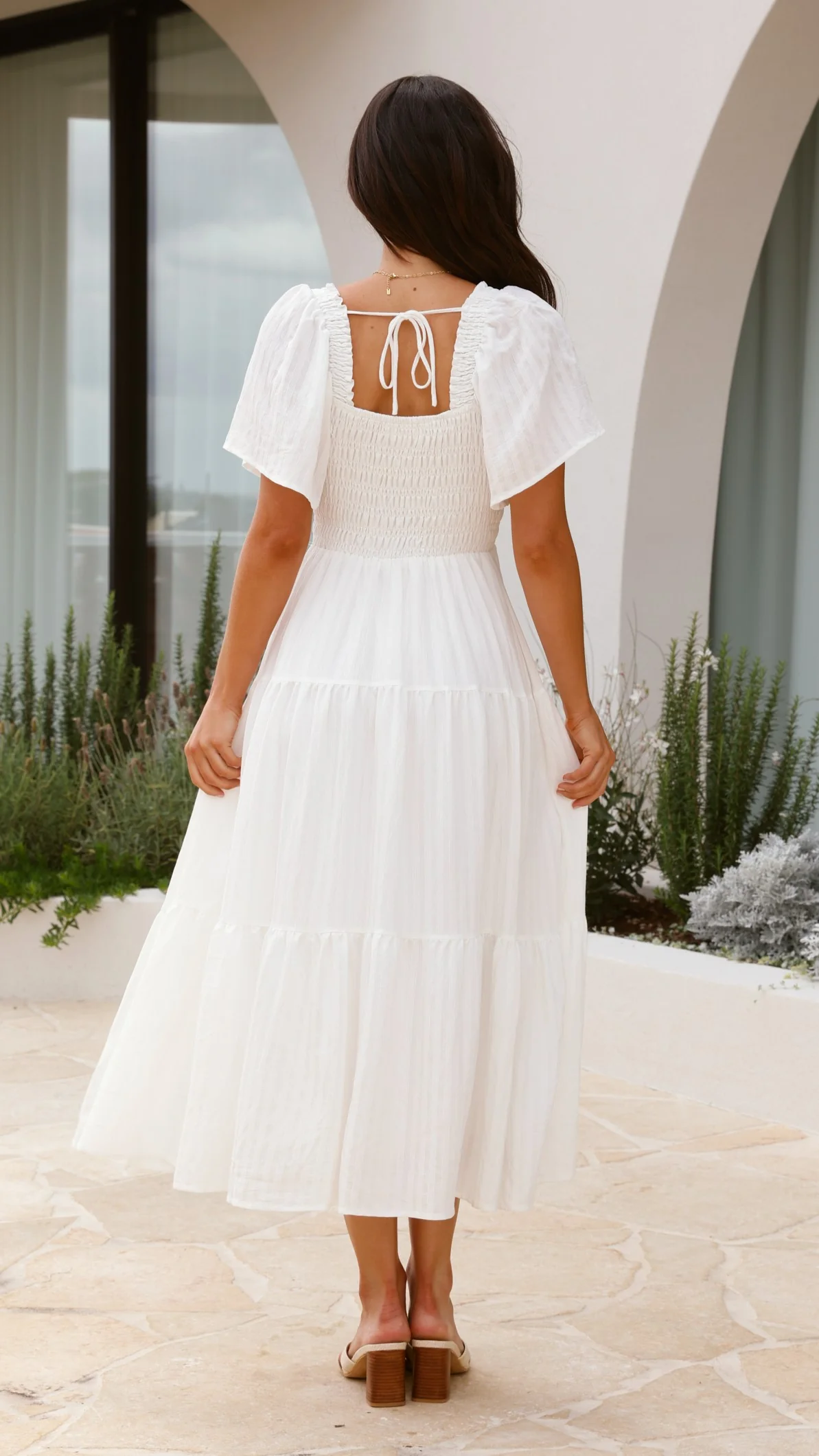 Lainey Midi Dress - White - luluinthesky