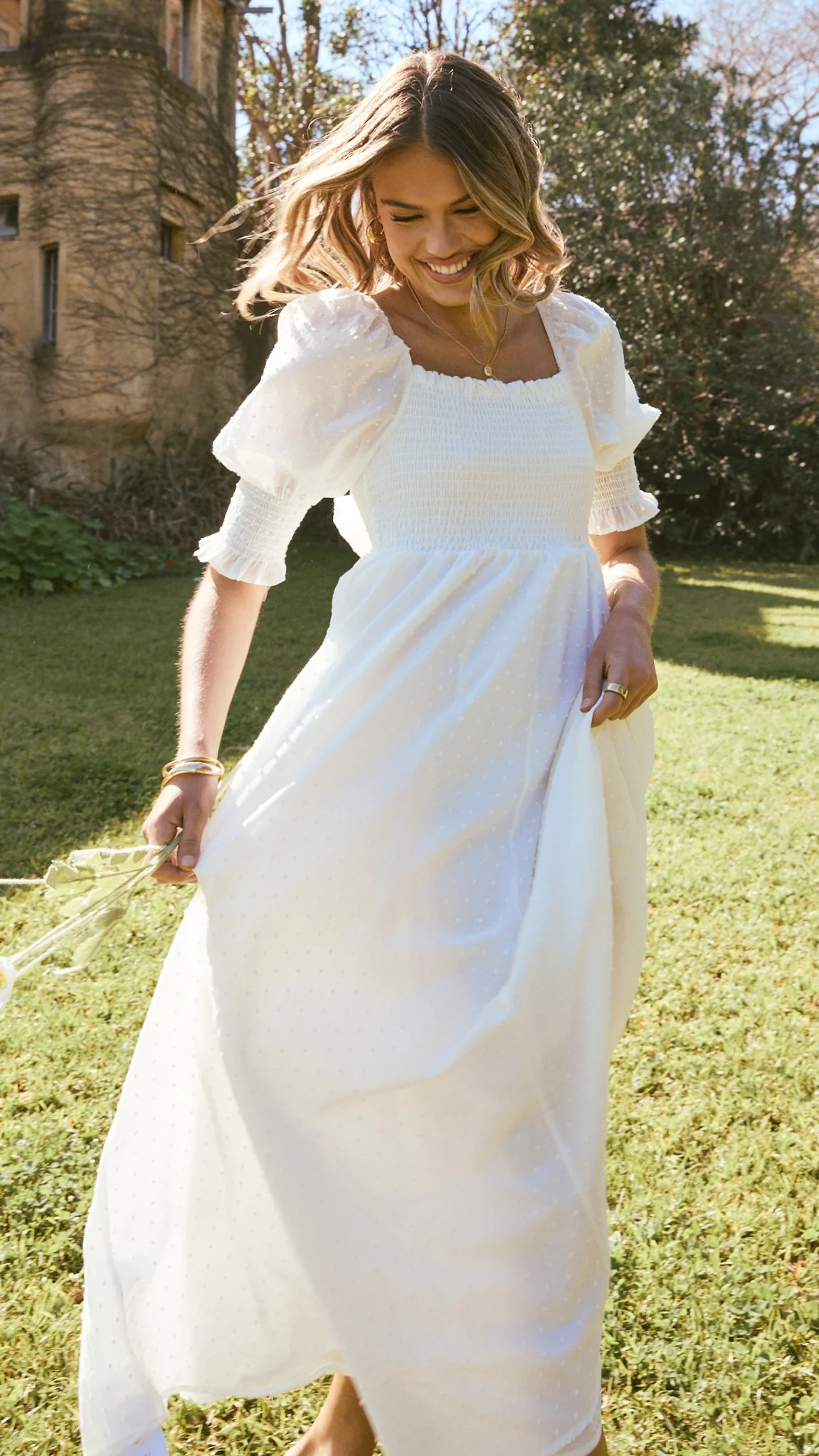 Cierra Midi Dress - White - luluinthesky