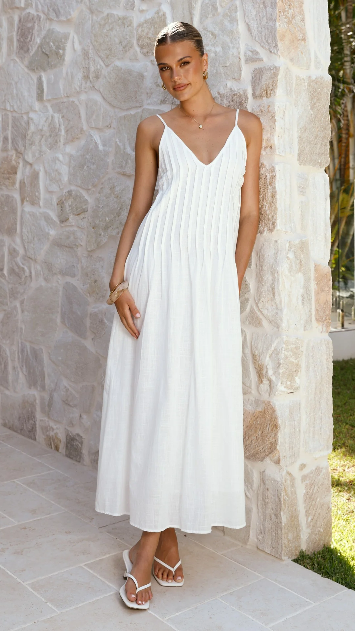 Aspen Maxi Dress - White - luluinthesky