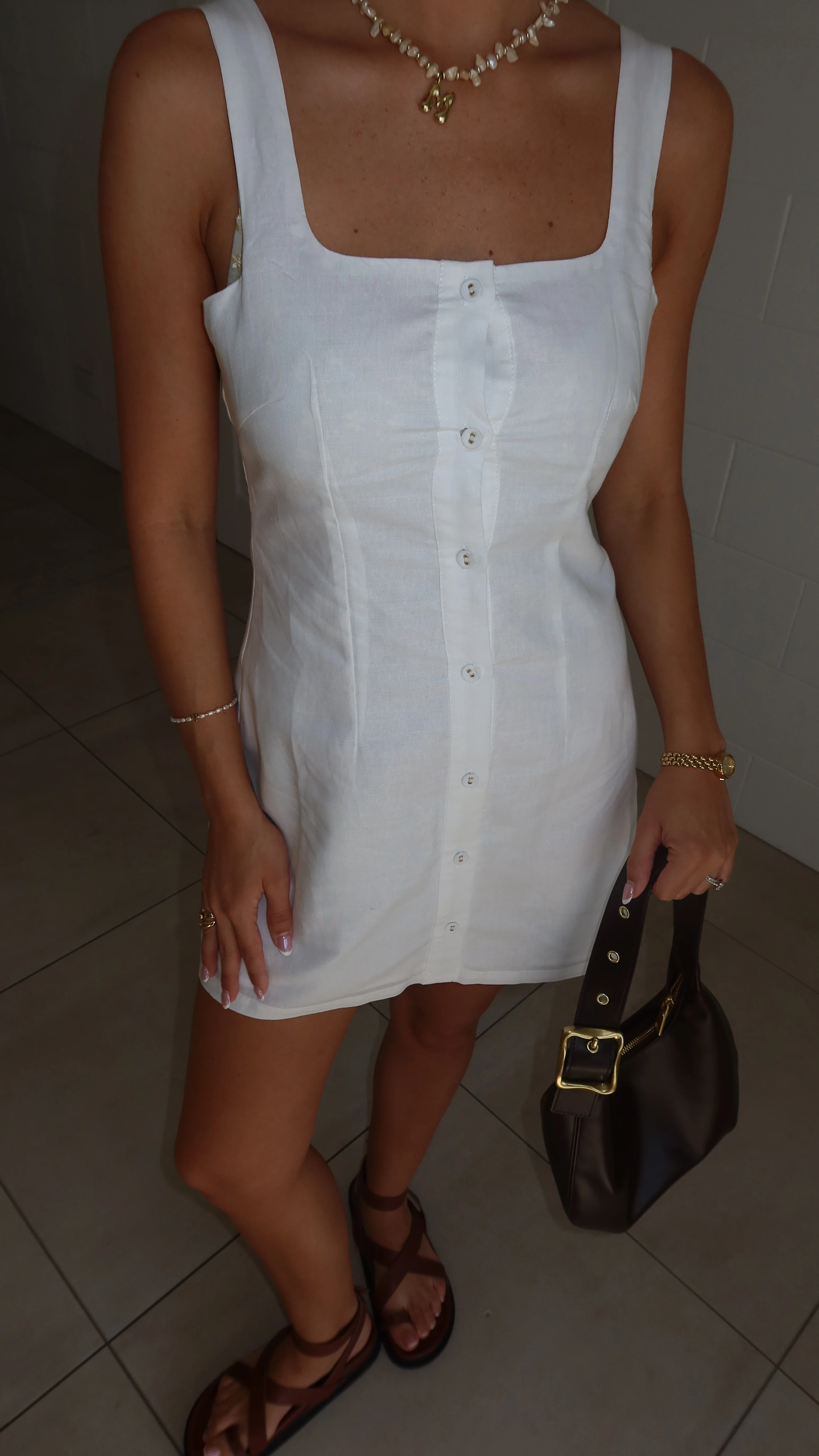 Candie Mini Dress - Off White - luluinthesky