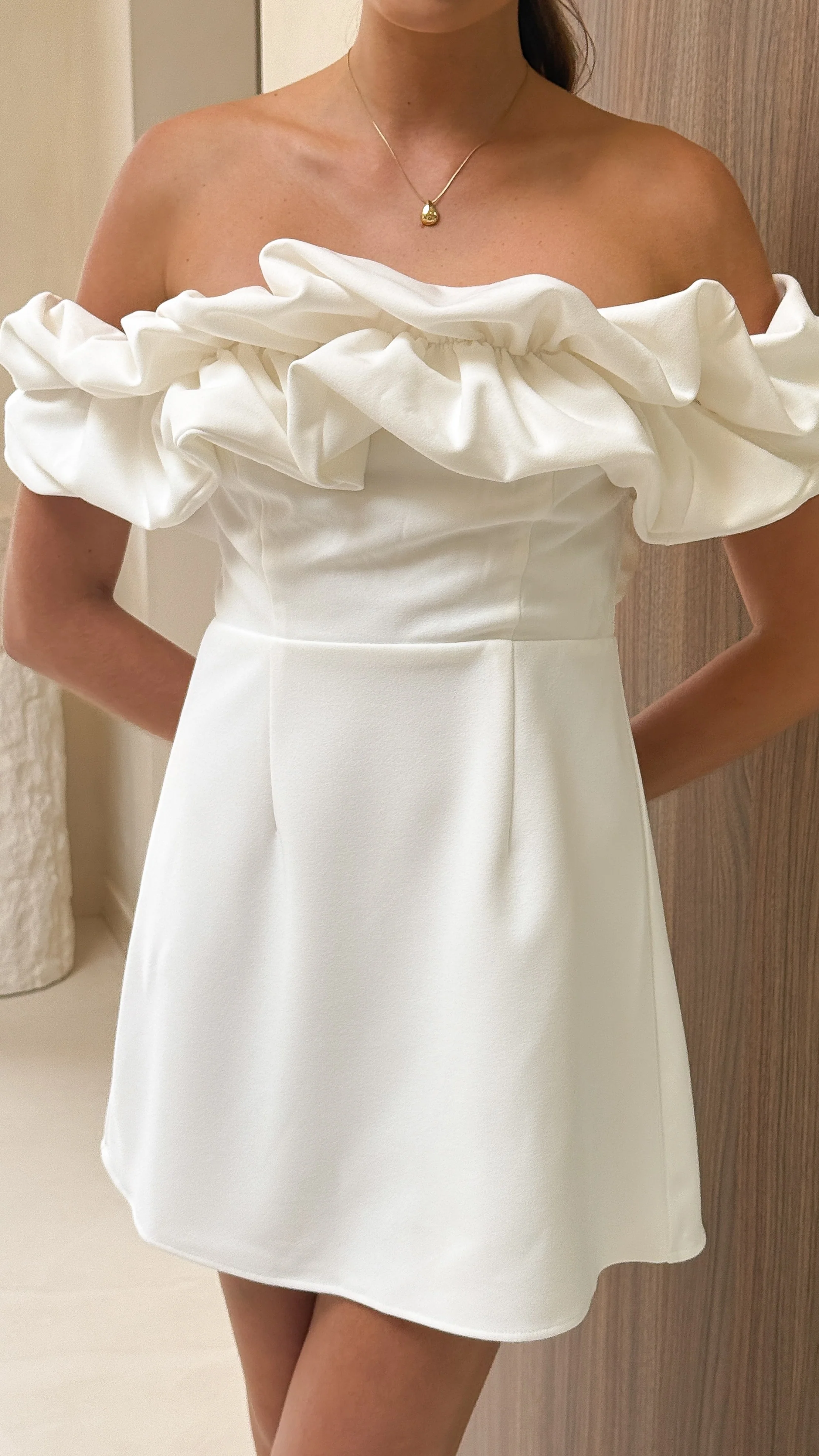 Bernadette Mini Dress - White - luluinthesky