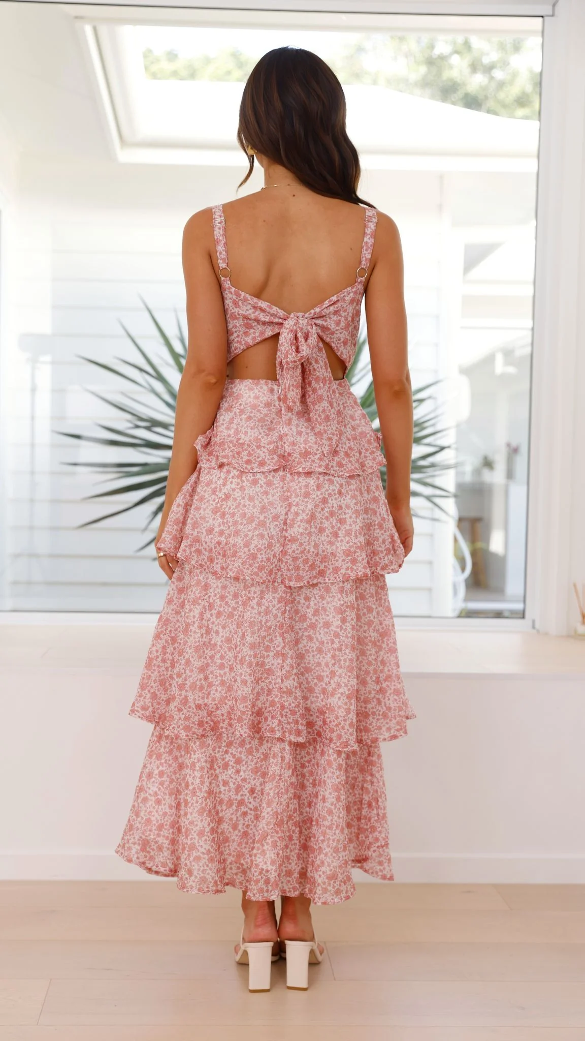 Page Maxi Dress - Pink / White Floral - luluinthesky