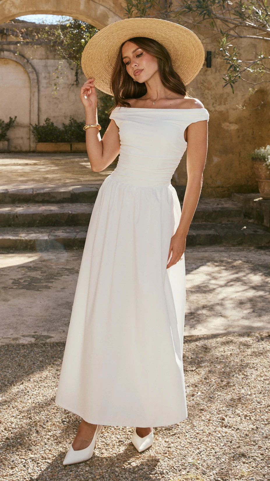 Immy Midi Dress - White - luluinthesky