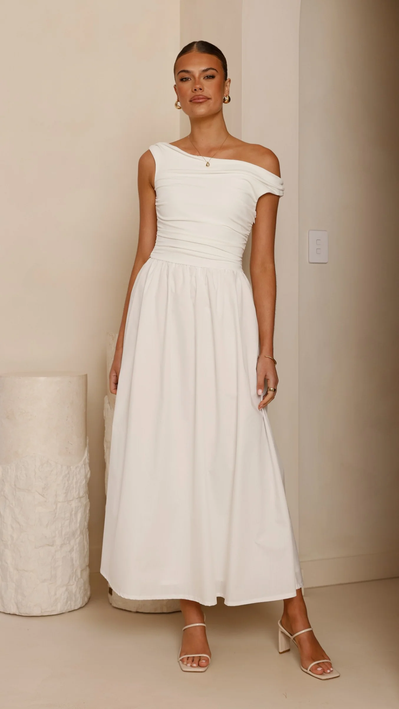 Immy Midi Dress - White - luluinthesky