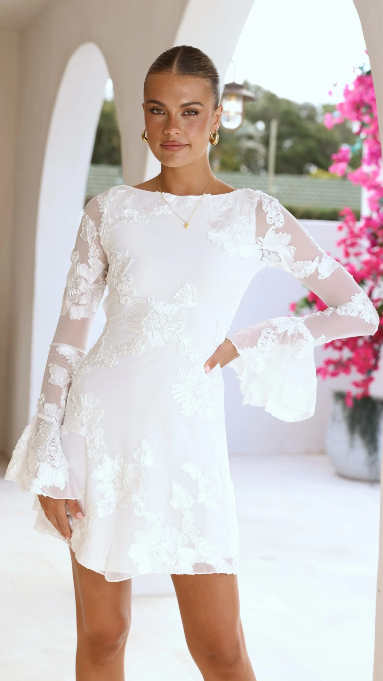 Lanesia Mini Dress - White - luluinthesky