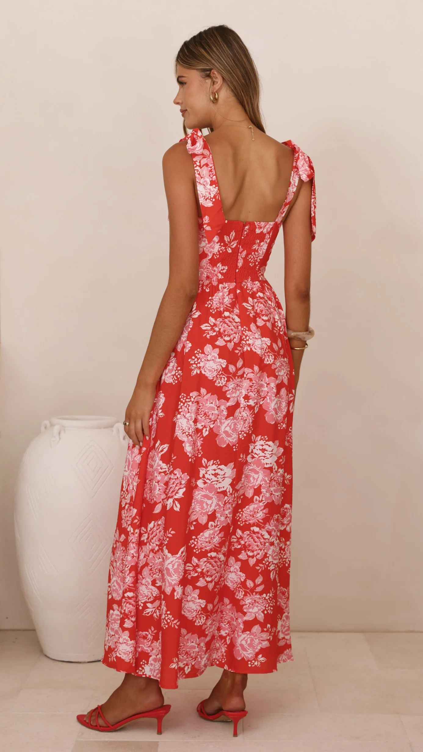 Haisley Maxi Dress - Red Floral - luluinthesky