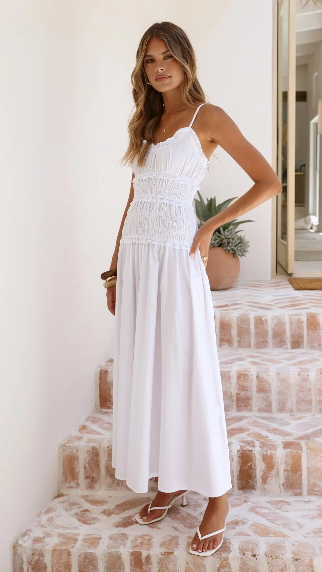 Vida Maxi Dress - White - luluinthesky