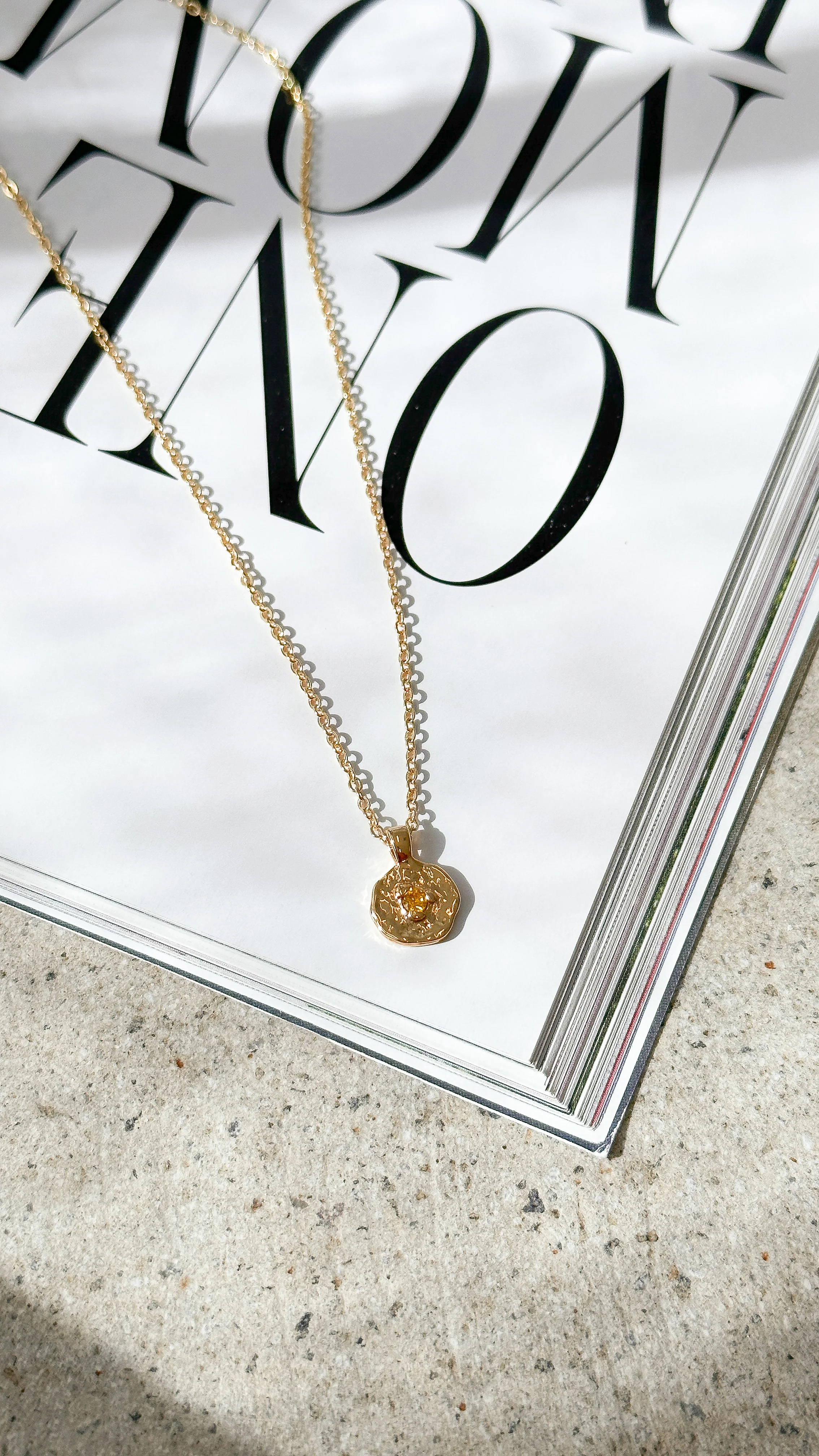 November Birthstone Necklace - Citrine - luluinthesky