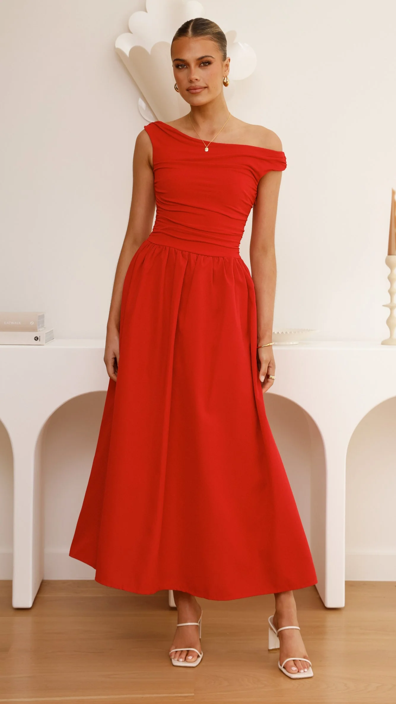 Immy Midi Dress - Red - luluinthesky