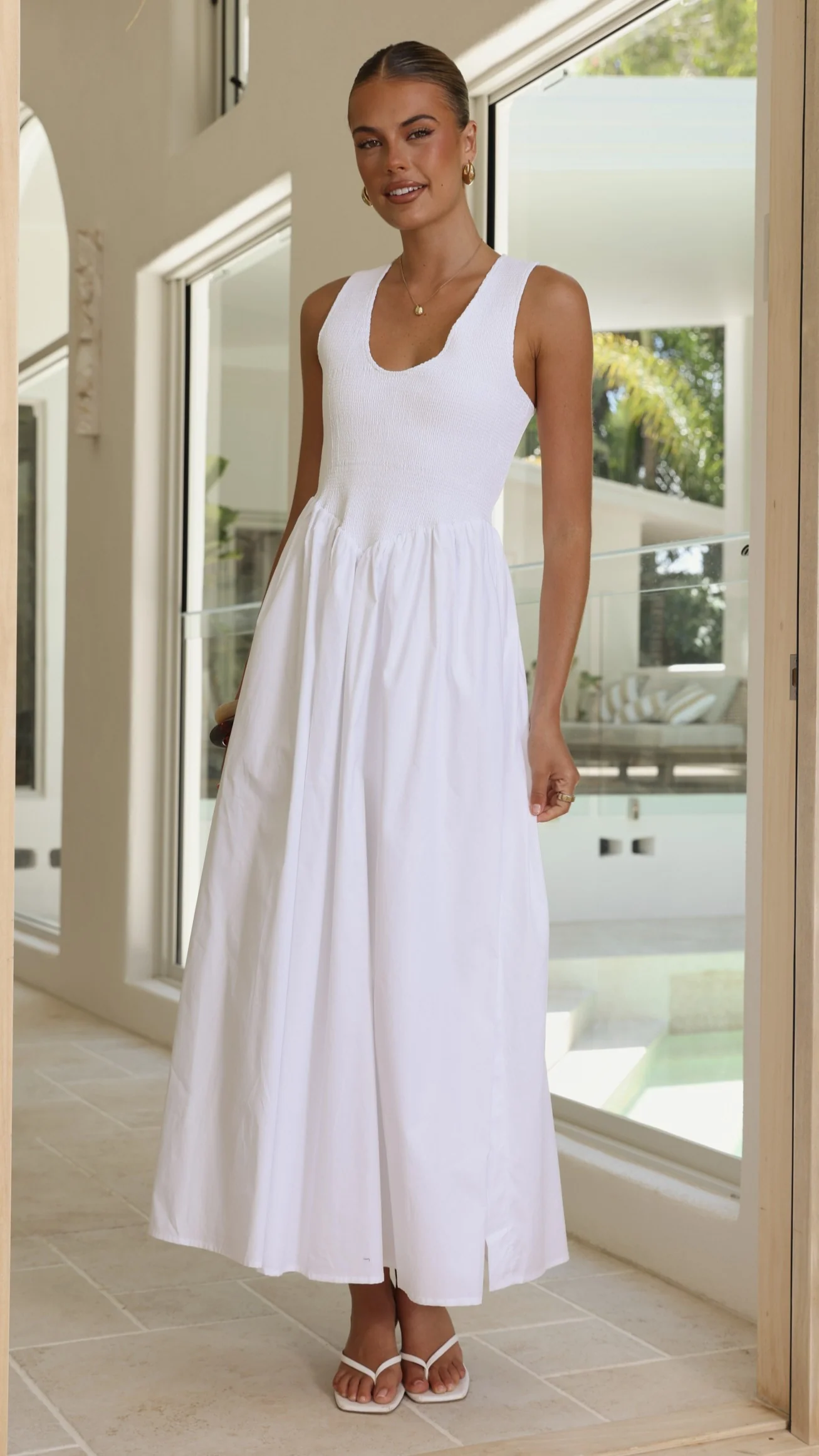 Amira Maxi Dress - White - luluinthesky