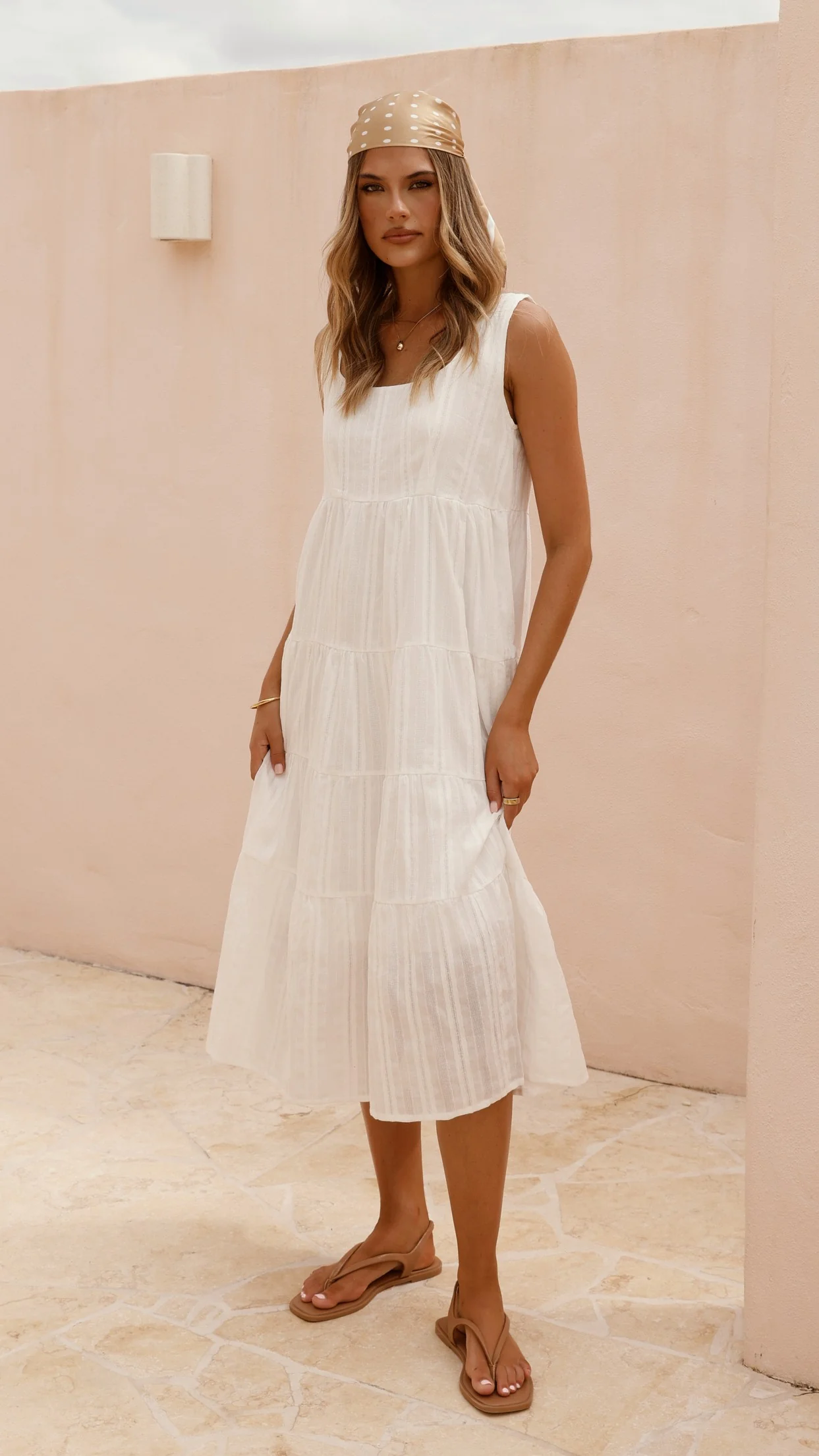 Liza Midi Dress - White - luluinthesky