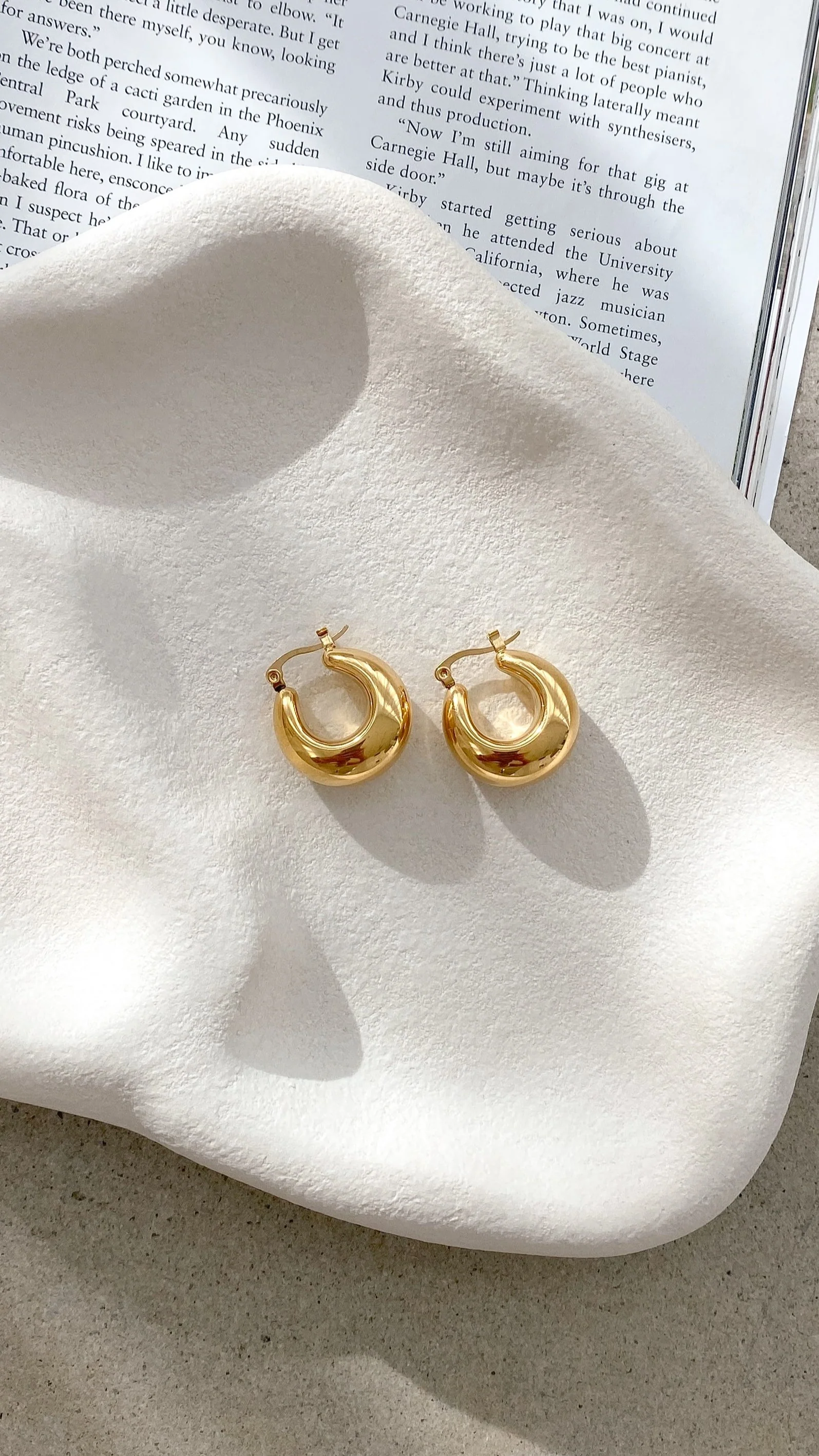 Forte Hoop Earrings - Gold - luluinthesky