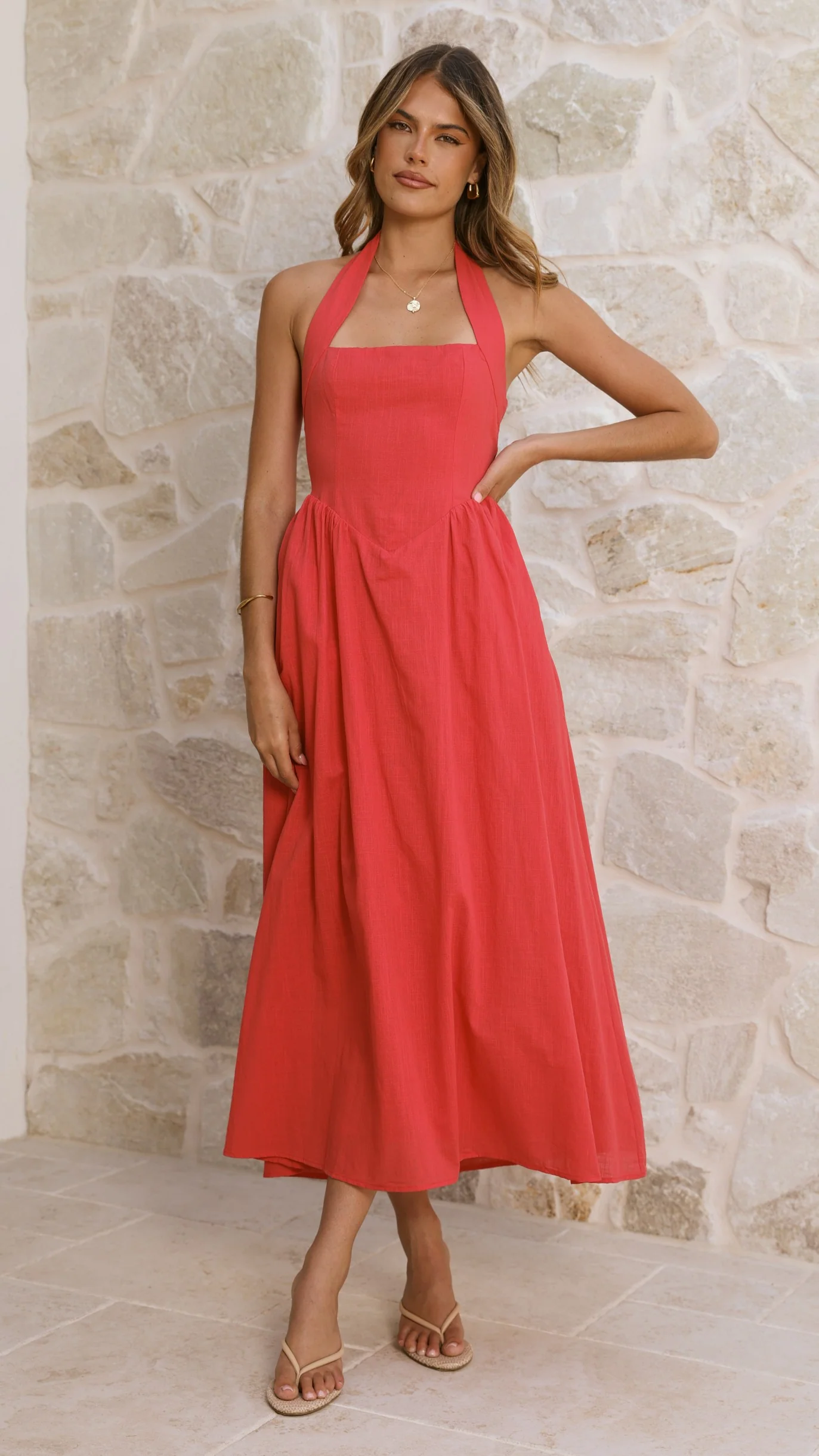 Caden Maxi Dress - Red - luluinthesky