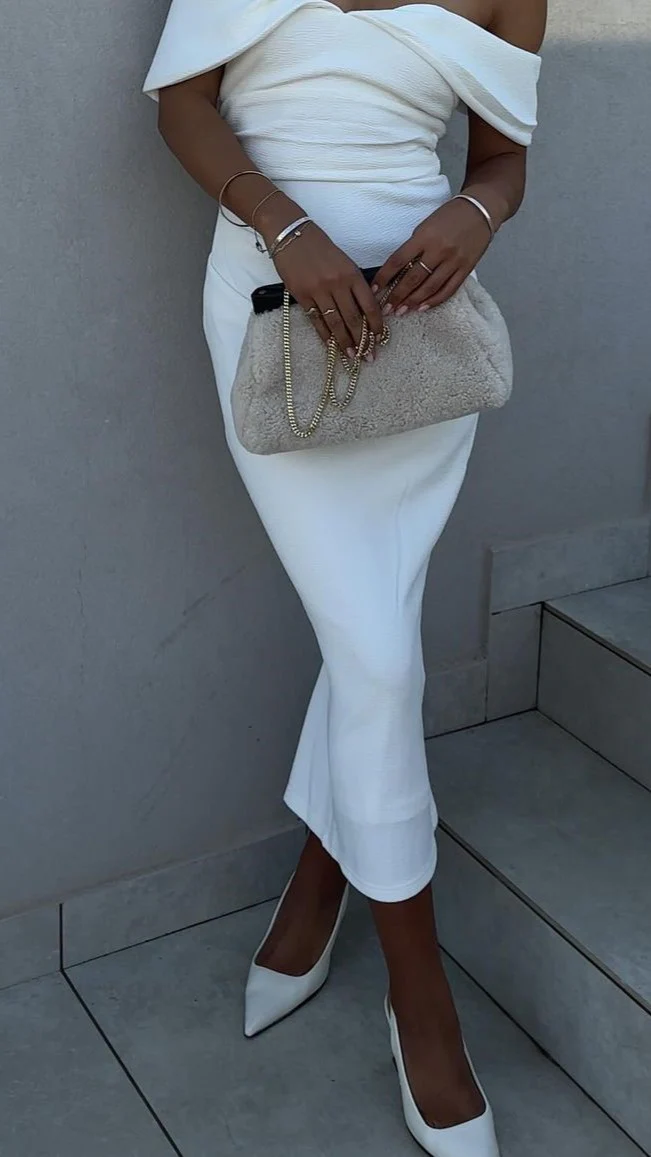 Holly Midi Dress - White - luluinthesky