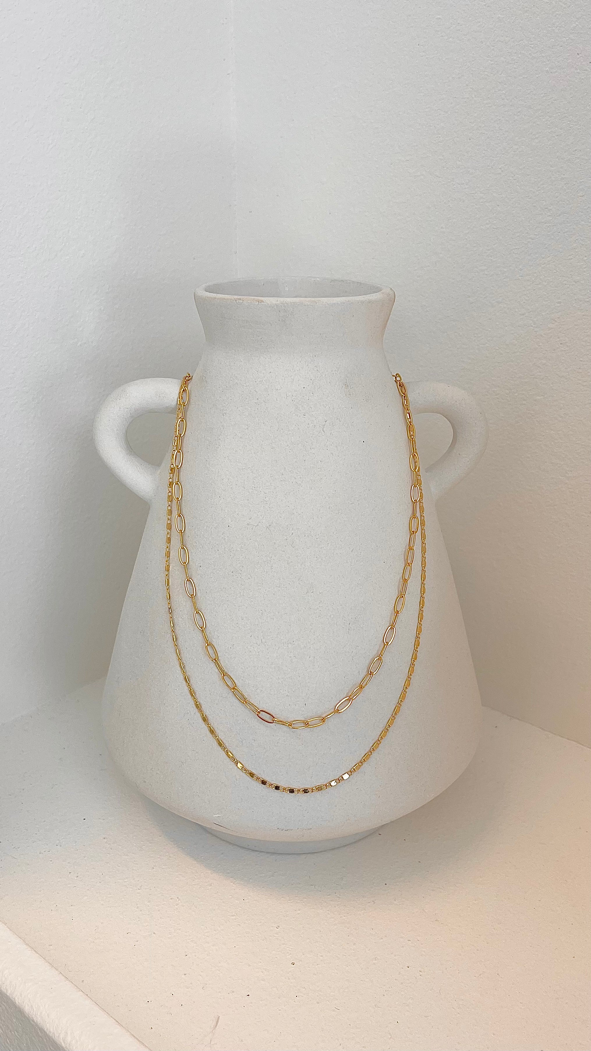 Fine Layered 18K Gold Plated Necklace - Gold - luluinthesky